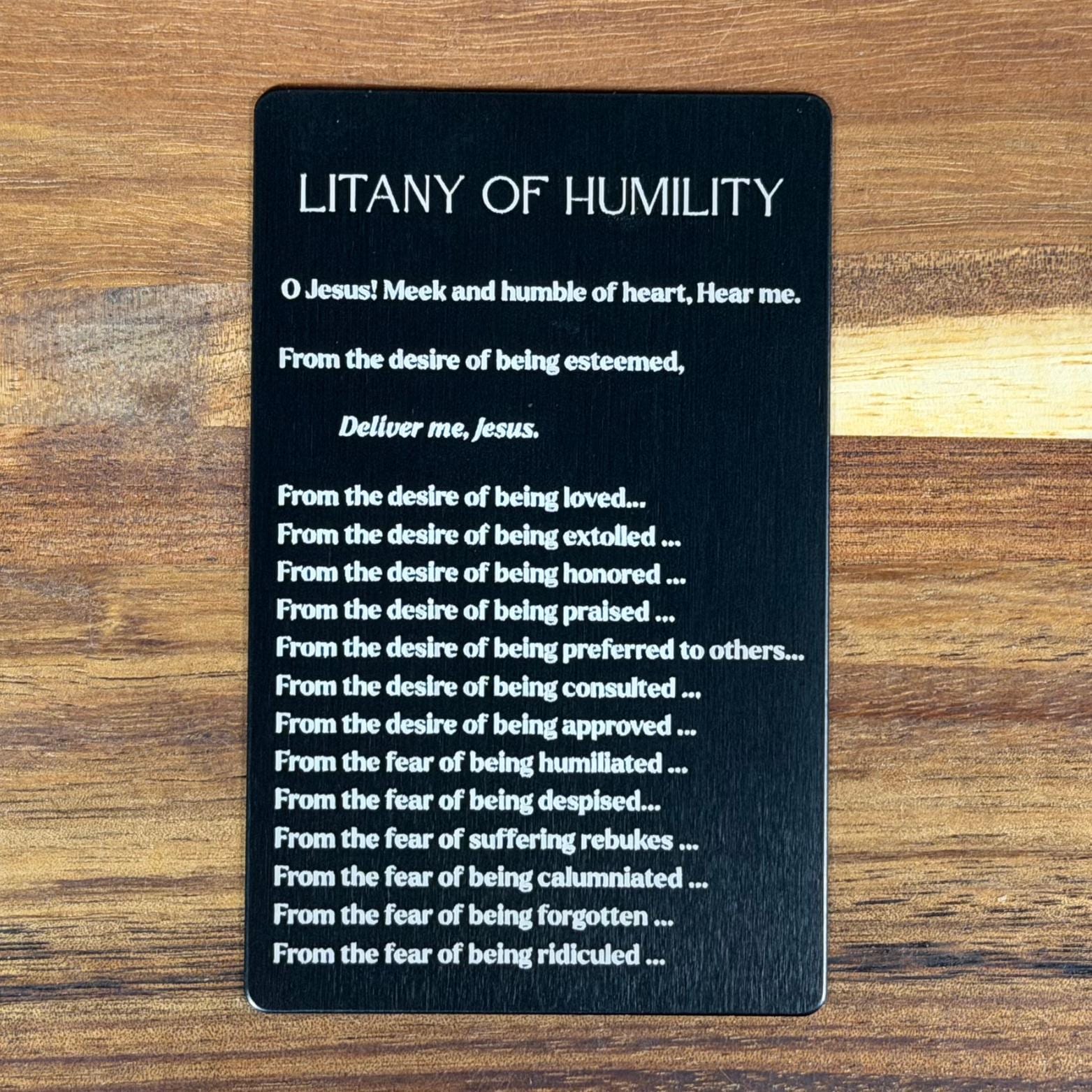 Litany of humility Premium Metal Prayer Card - Journeys of Faith