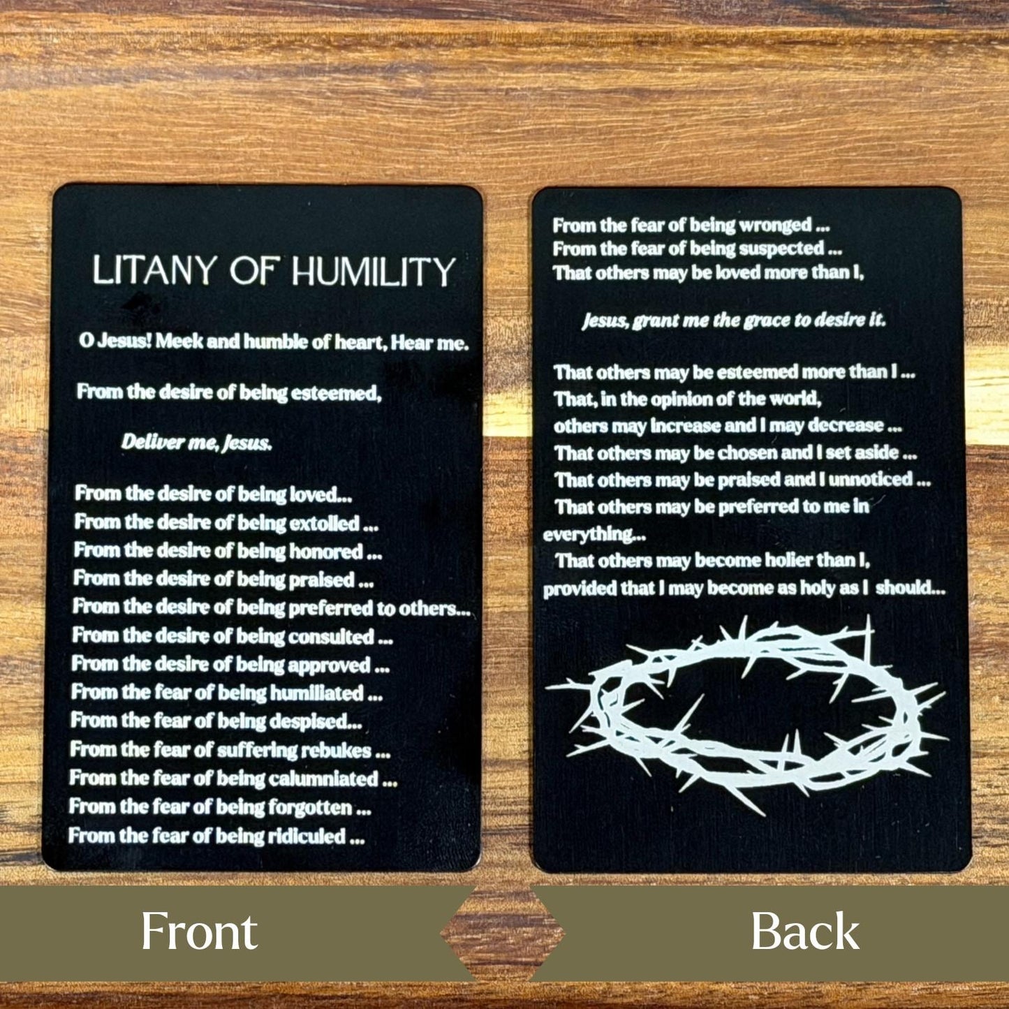 Litany of humility Premium Metal Prayer Card - Journeys of Faith
