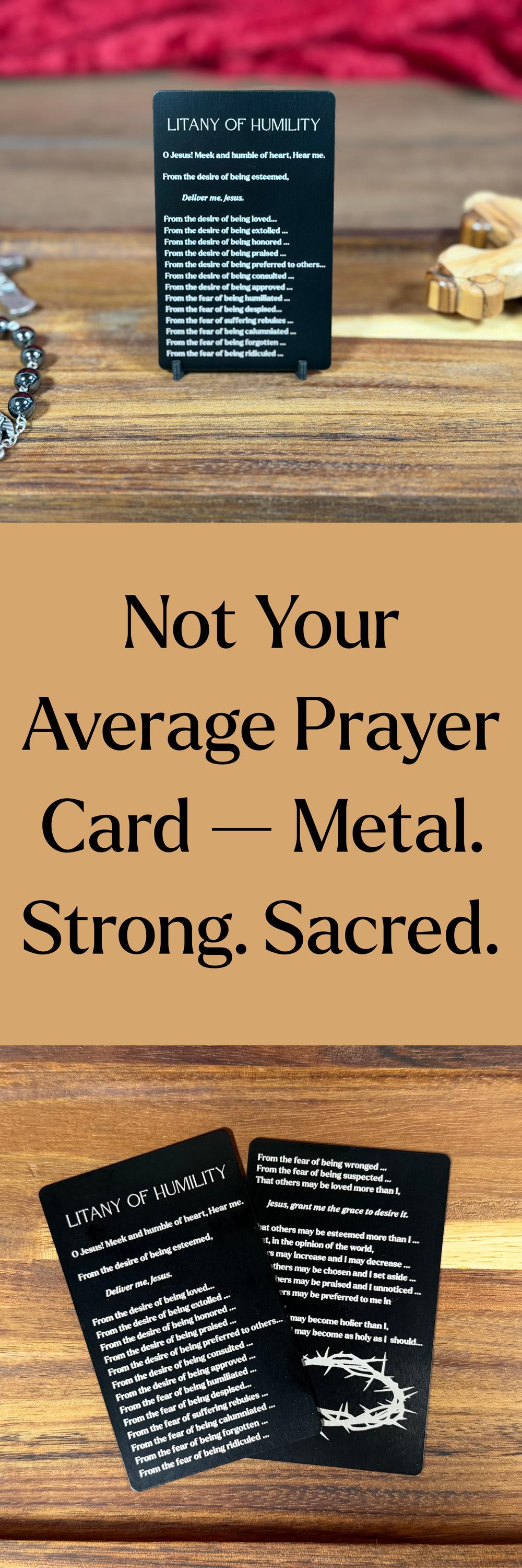 Litany of humility Premium Metal Prayer Card - Journeys of Faith