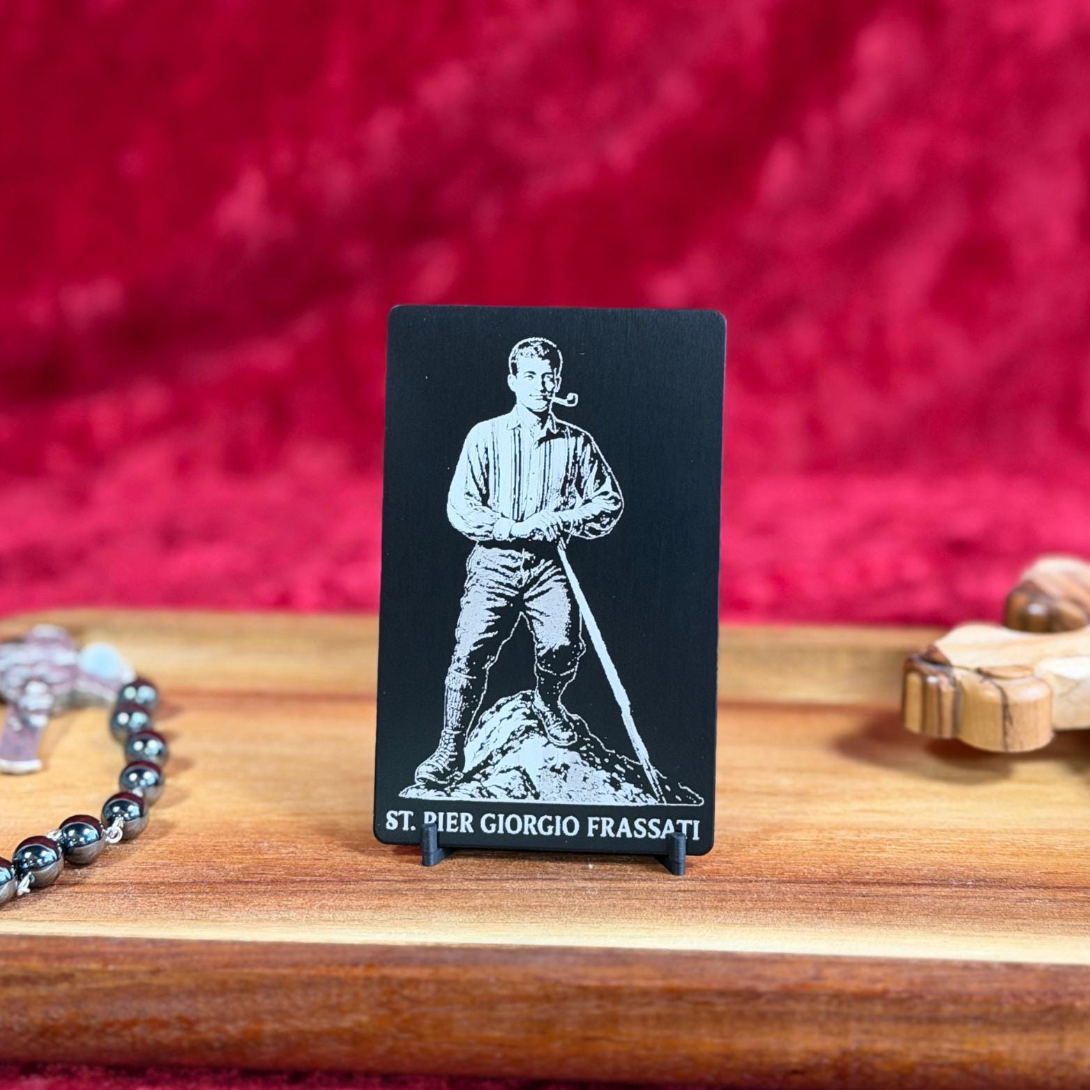 St. Pier Giorgio Frassati Premium Metal Prayer Card - Journeys of Faith