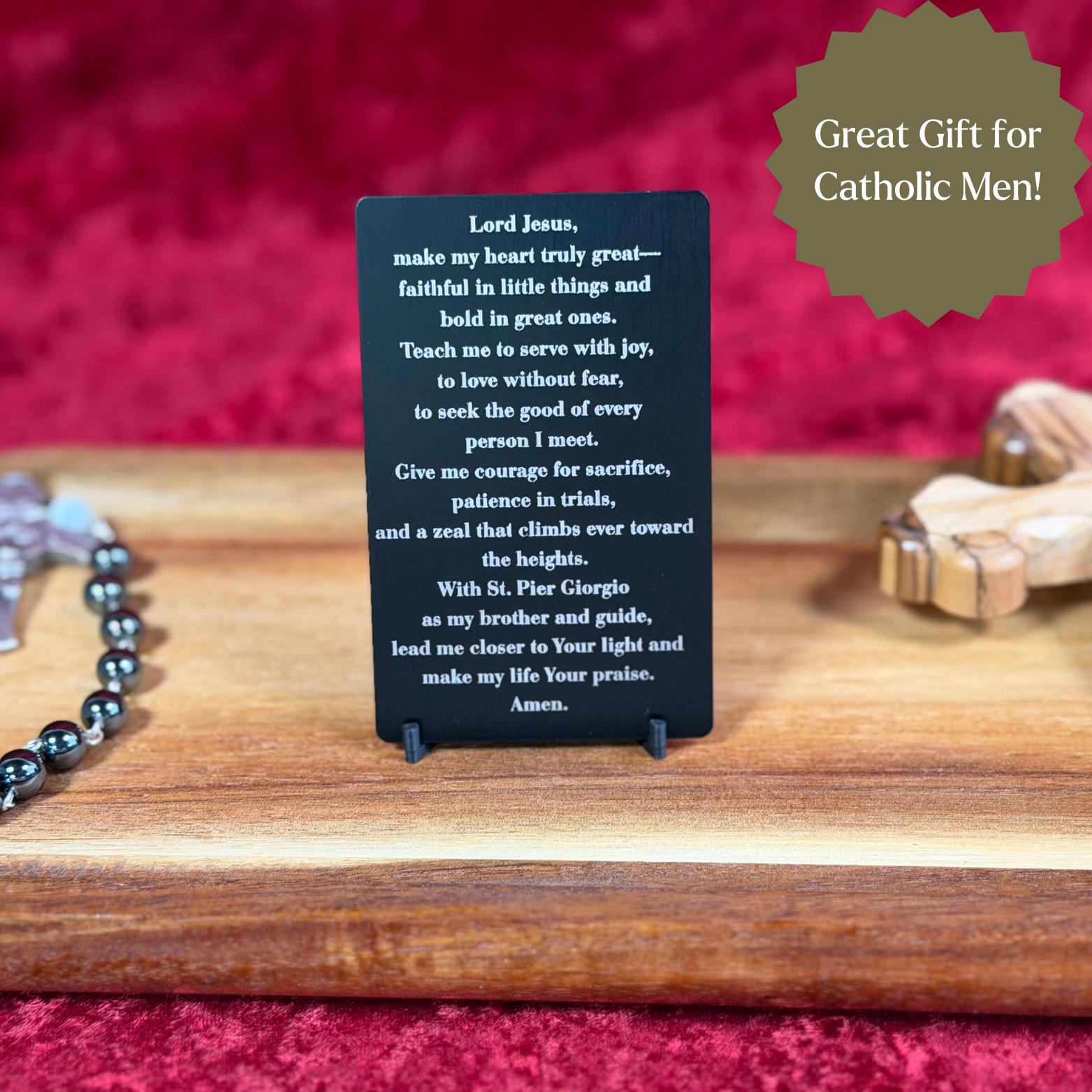 St. Pier Giorgio Frassati Premium Metal Prayer Card - Journeys of Faith