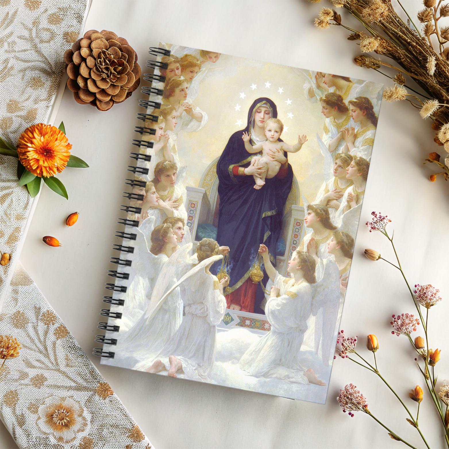 Religious Spiral Notebook Virgin Mary Journal Catholic Stationary Gift under 20 OCIA Devotional Journal Present Idea Mom Holy Hour Journal - Journeys of Faith