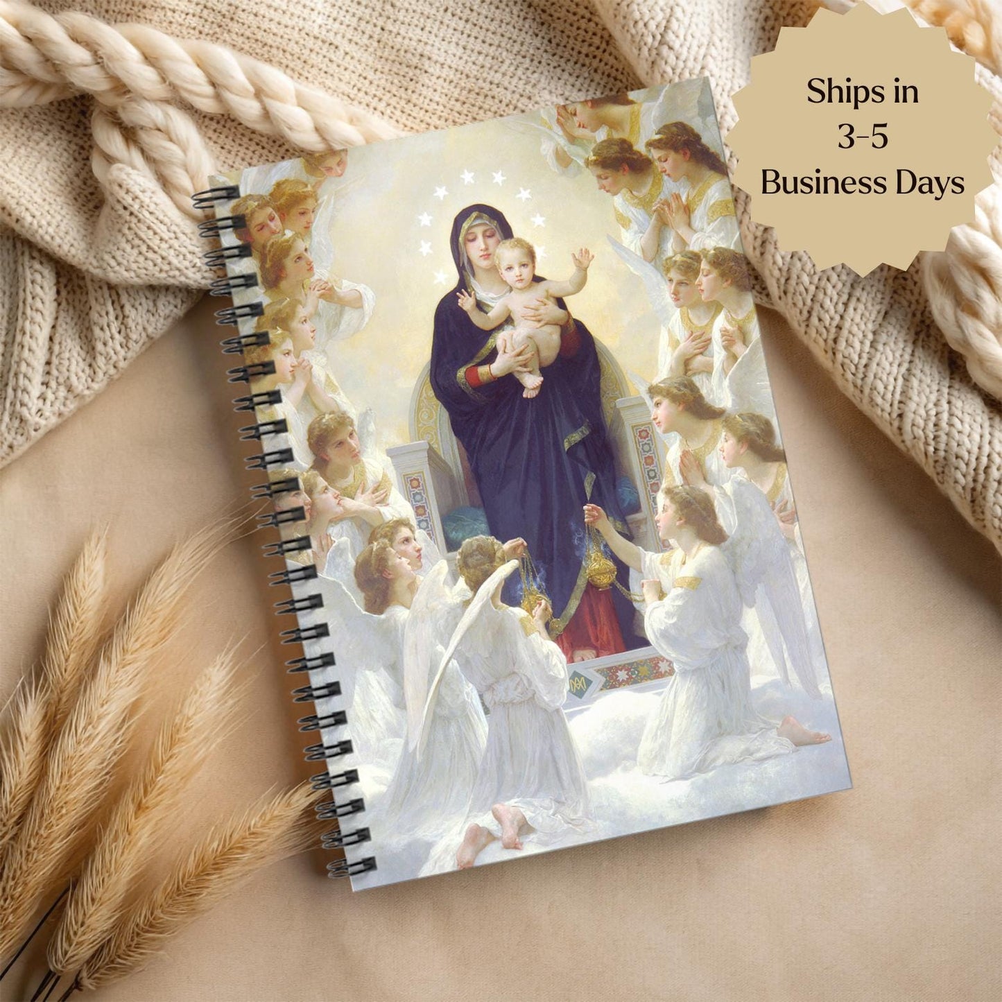 Religious Spiral Notebook Virgin Mary Journal Catholic Stationary Gift under 20 OCIA Devotional Journal Present Idea Mom Holy Hour Journal - Journeys of Faith