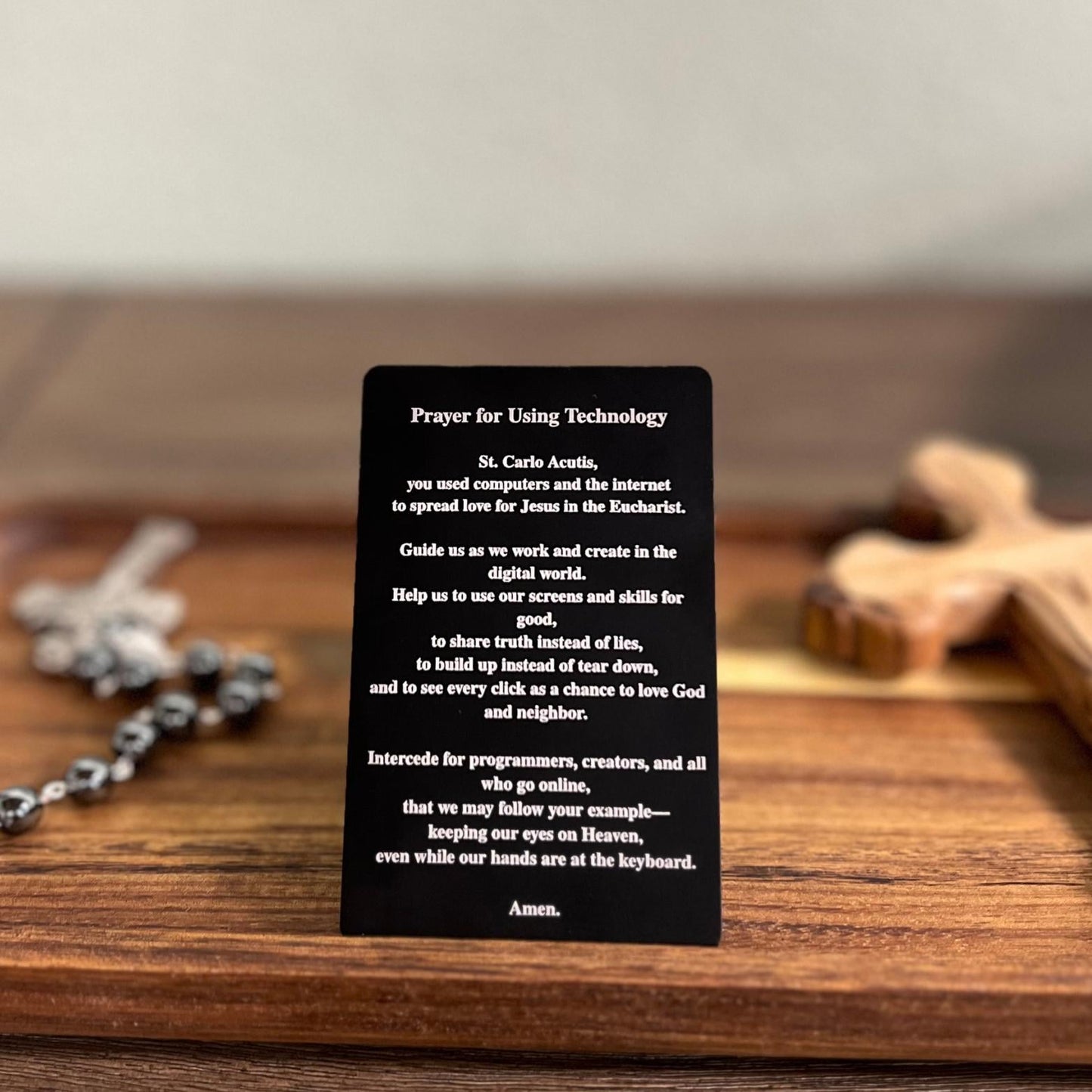 Carlo Acutis Metal Prayer Card - Journeys of Faith