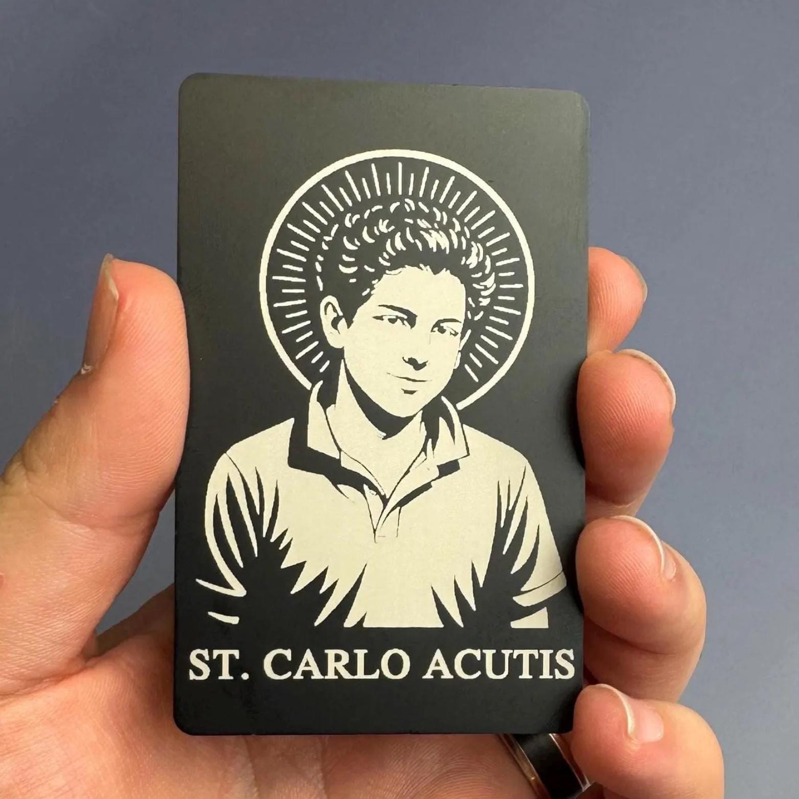 Carlo Acutis Metal Prayer Card - Journeys of Faith