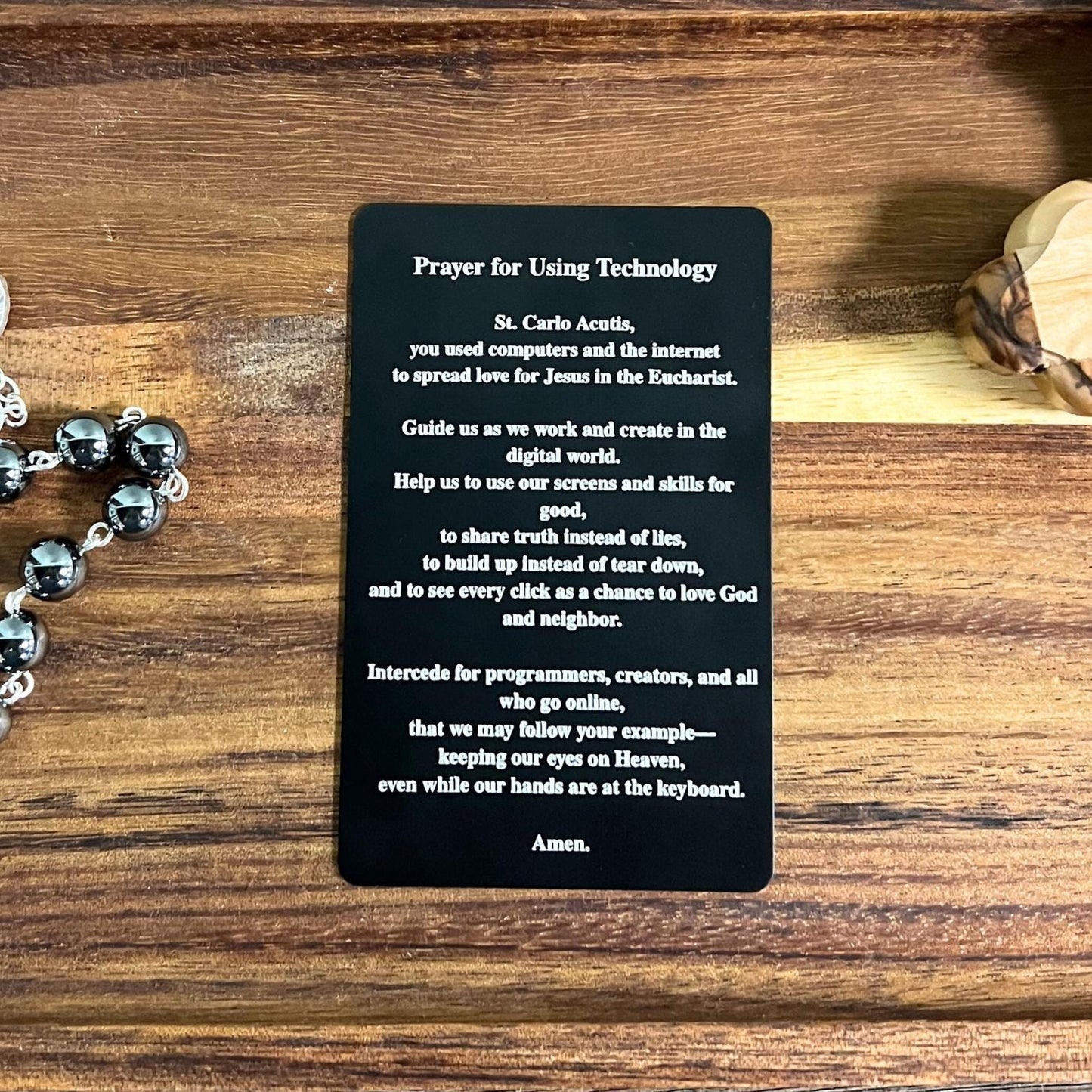 Carlo Acutis Metal Prayer Card - Journeys of Faith