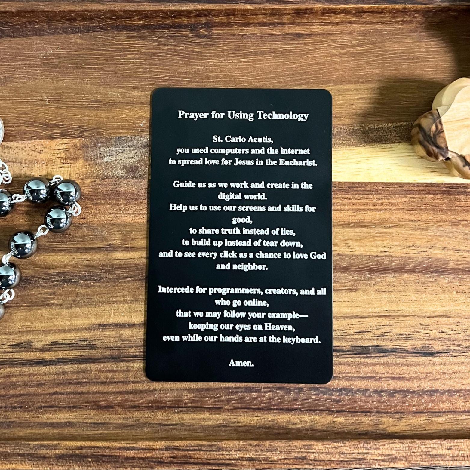Carlo Acutis Metal Prayer Card - Journeys of Faith