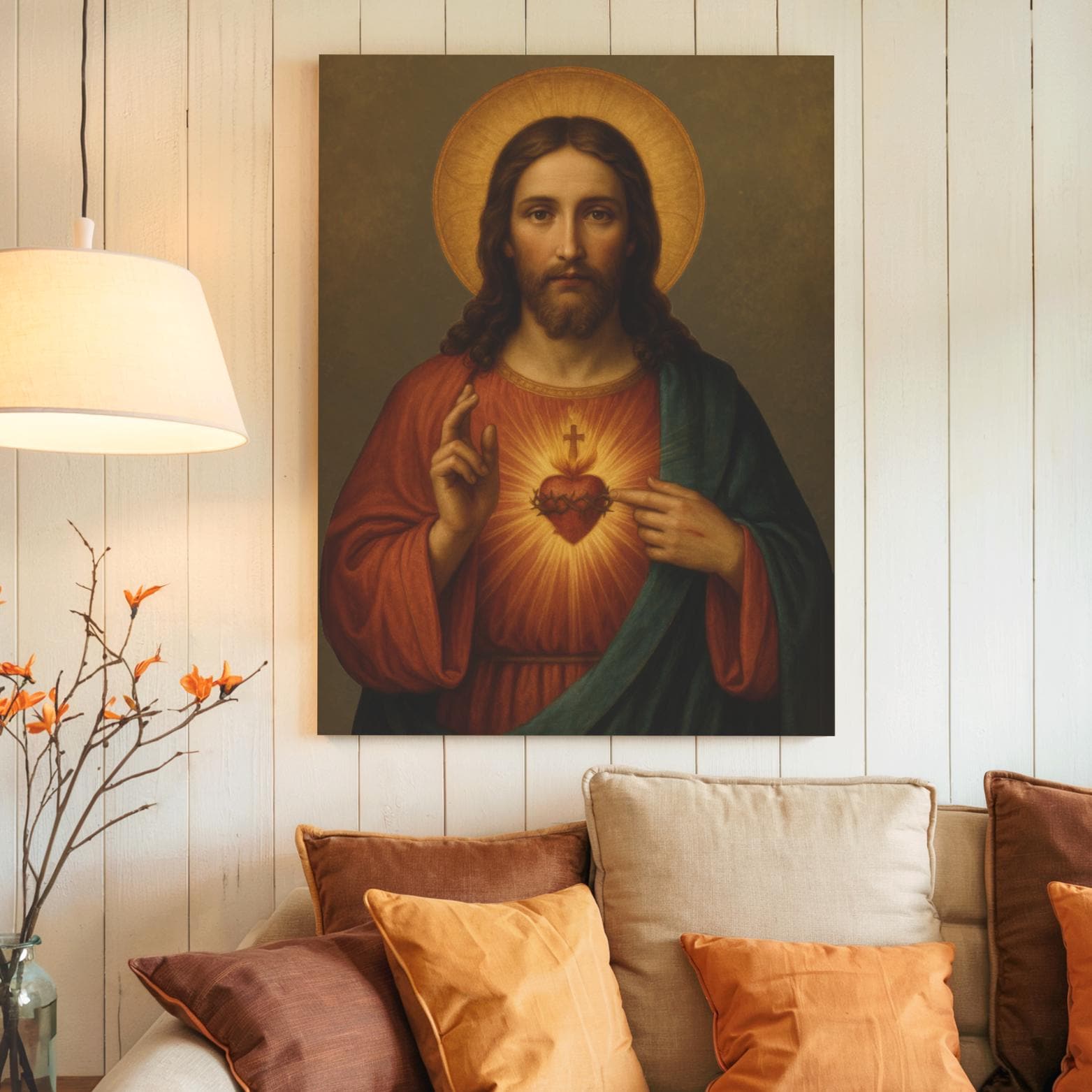 Sacred Heart of Jesus Canvas Wall Art - Journeys of Faith
