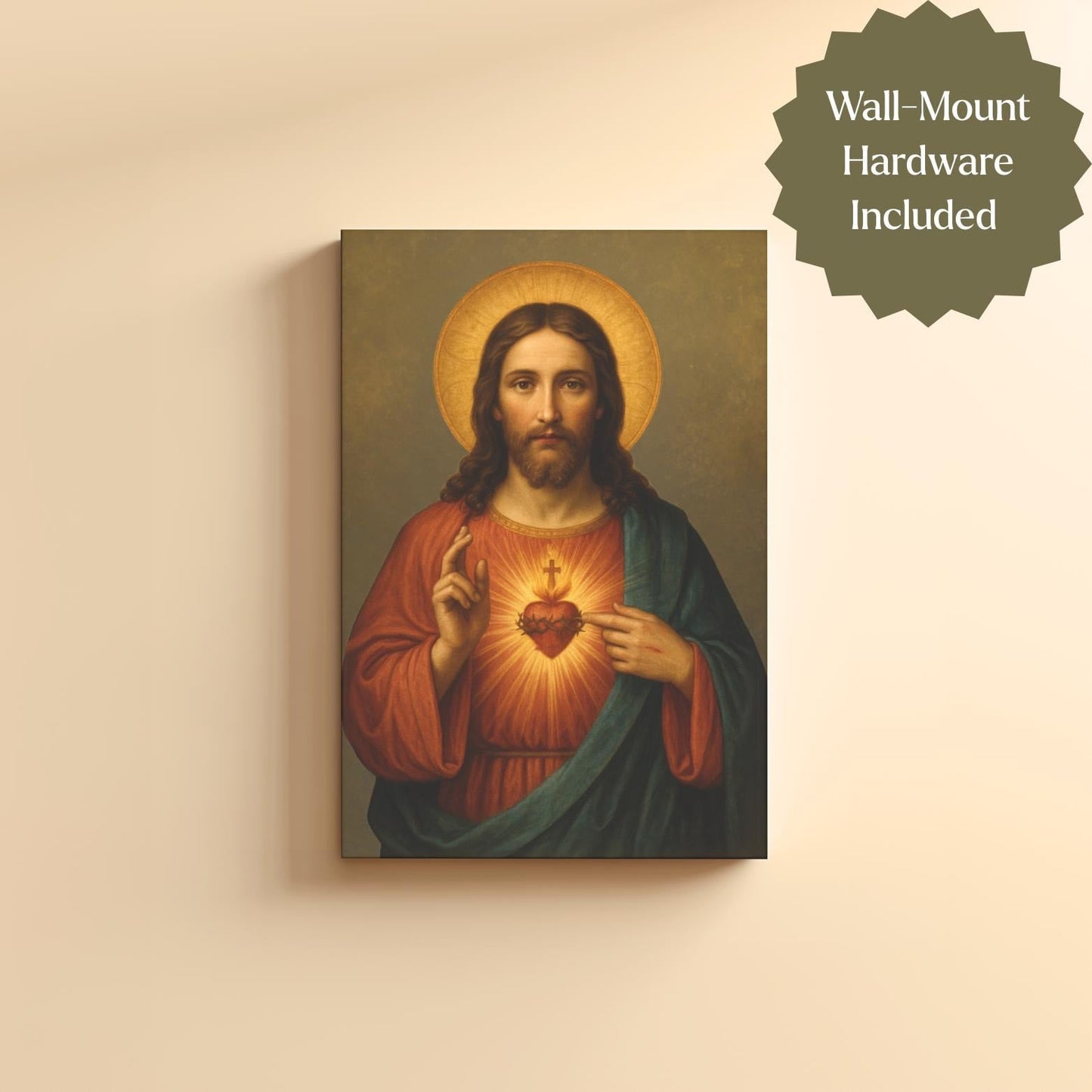 Sacred Heart of Jesus Canvas Wall Art - Journeys of Faith