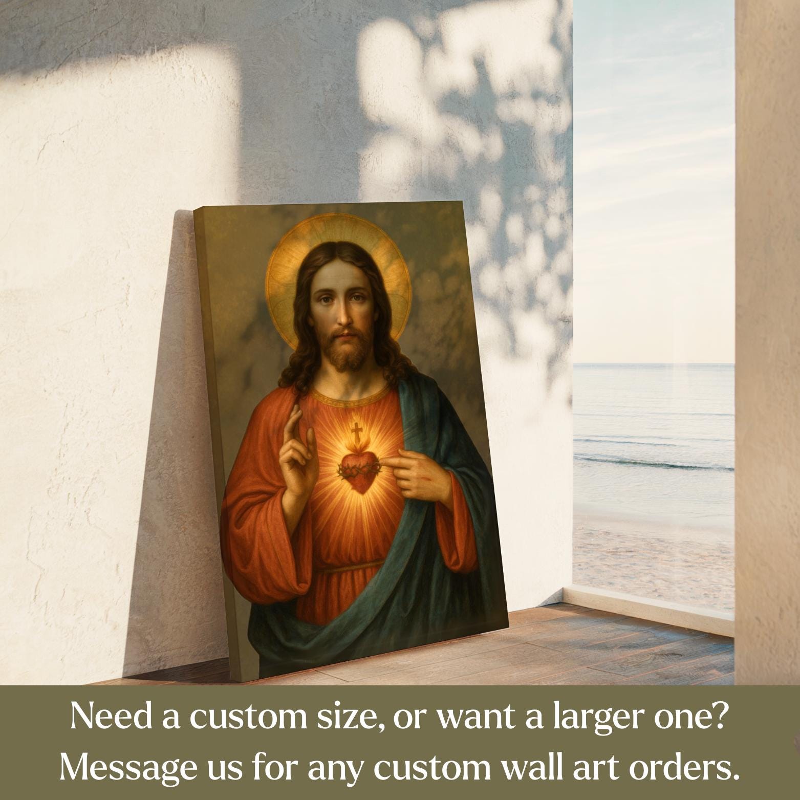 Sacred Heart of Jesus Canvas Wall Art - Journeys of Faith