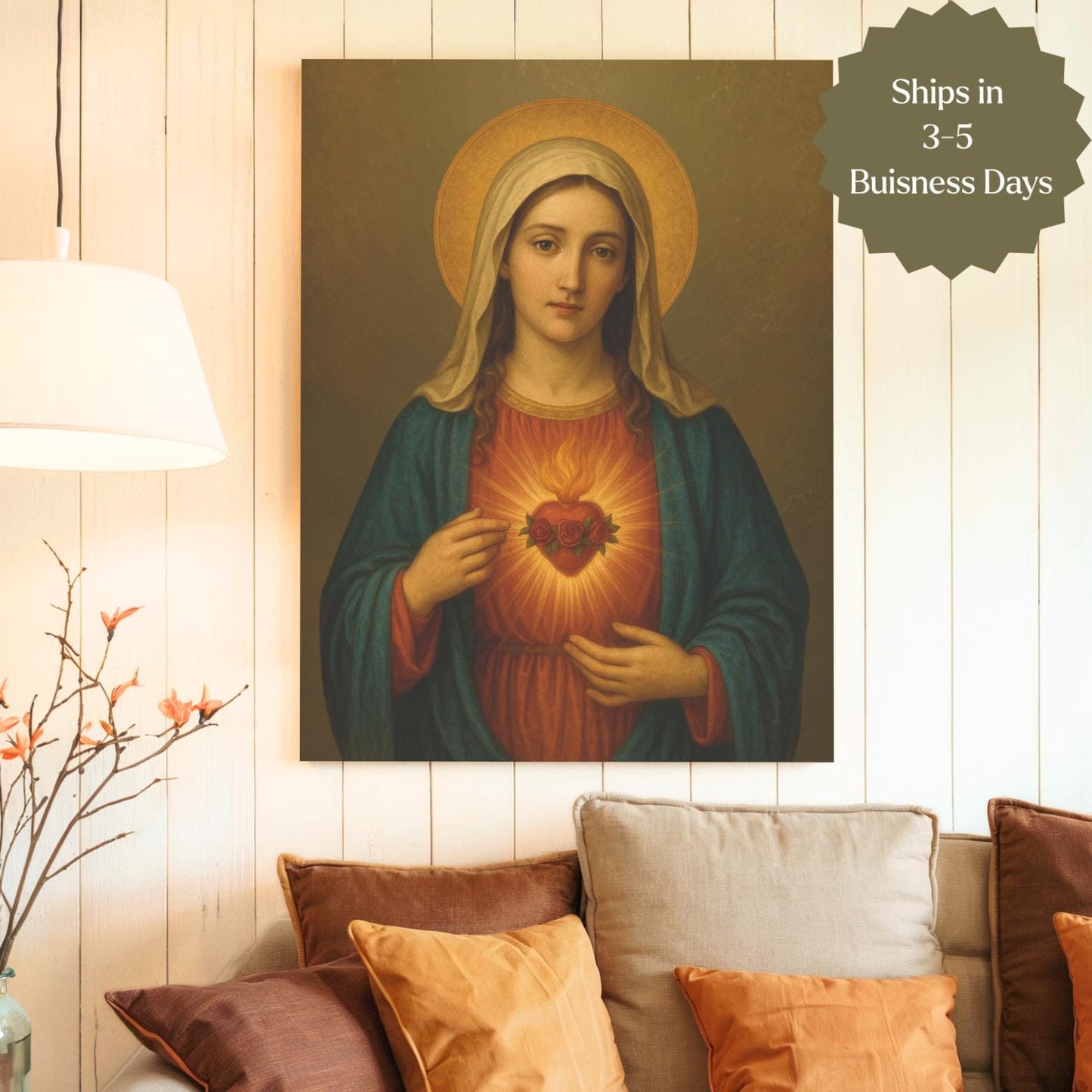 Immaculate Heart of Mary Canvas Wall Art - Journeys of Faith