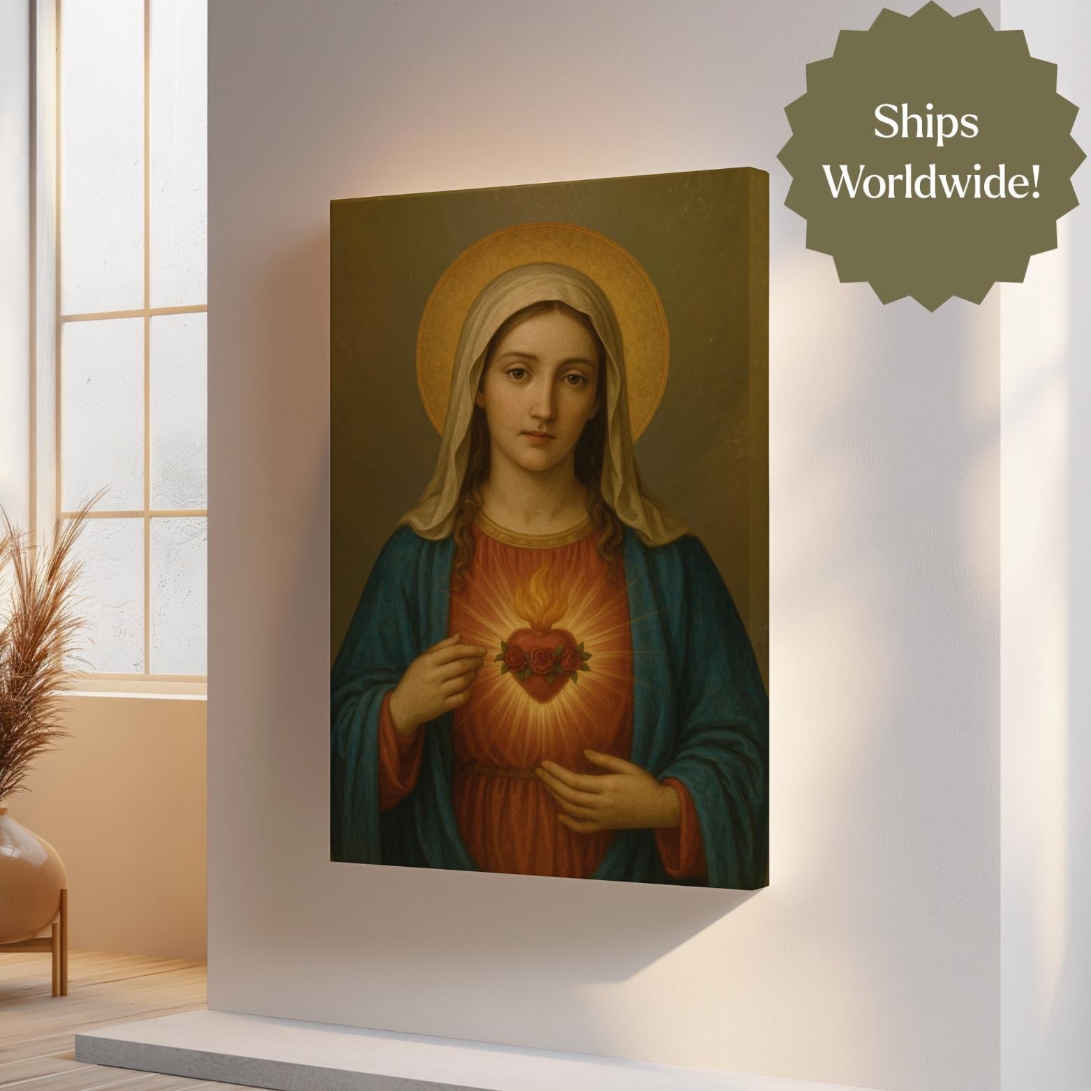 Immaculate Heart of Mary Canvas Wall Art - Journeys of Faith