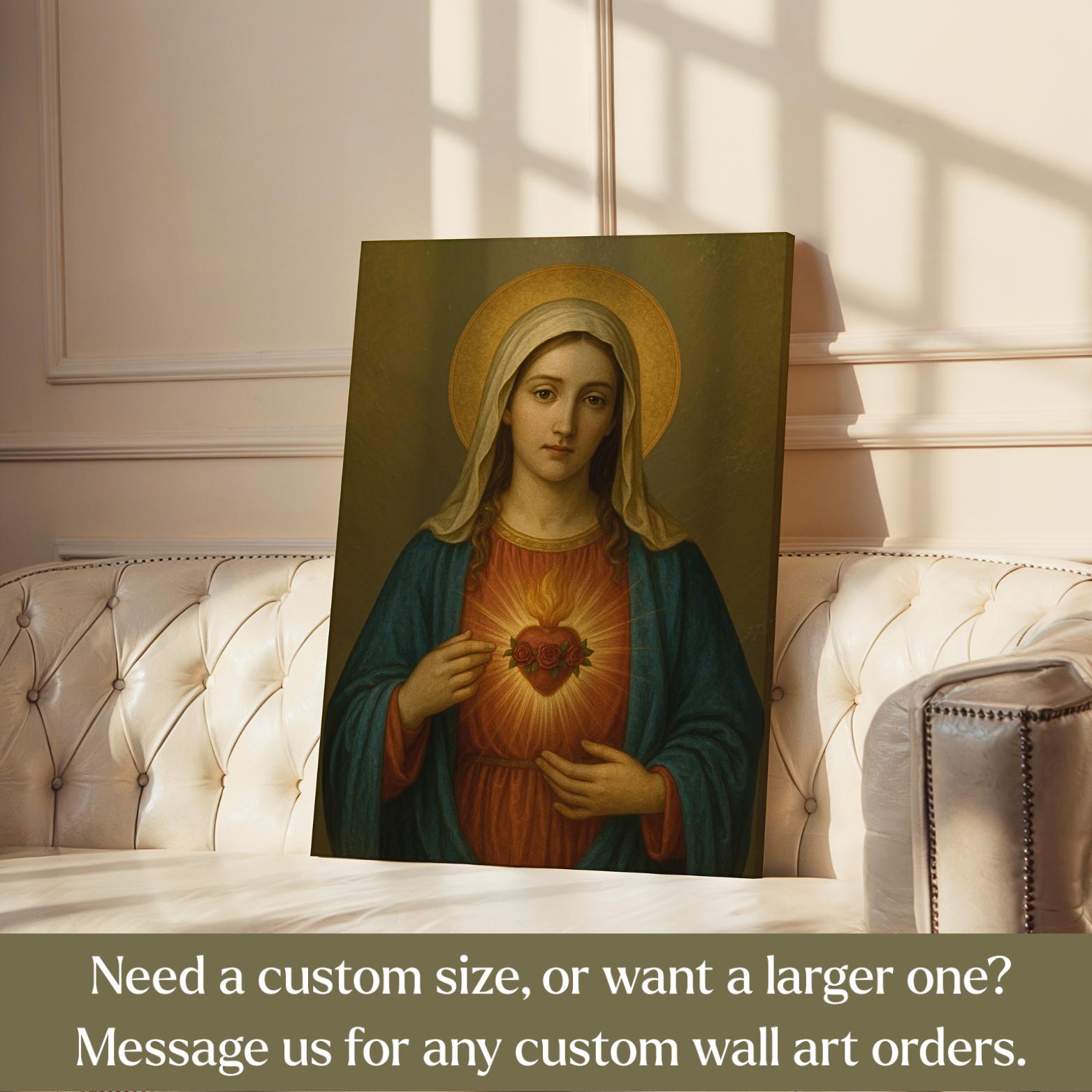 Immaculate Heart of Mary Canvas Wall Art - Journeys of Faith