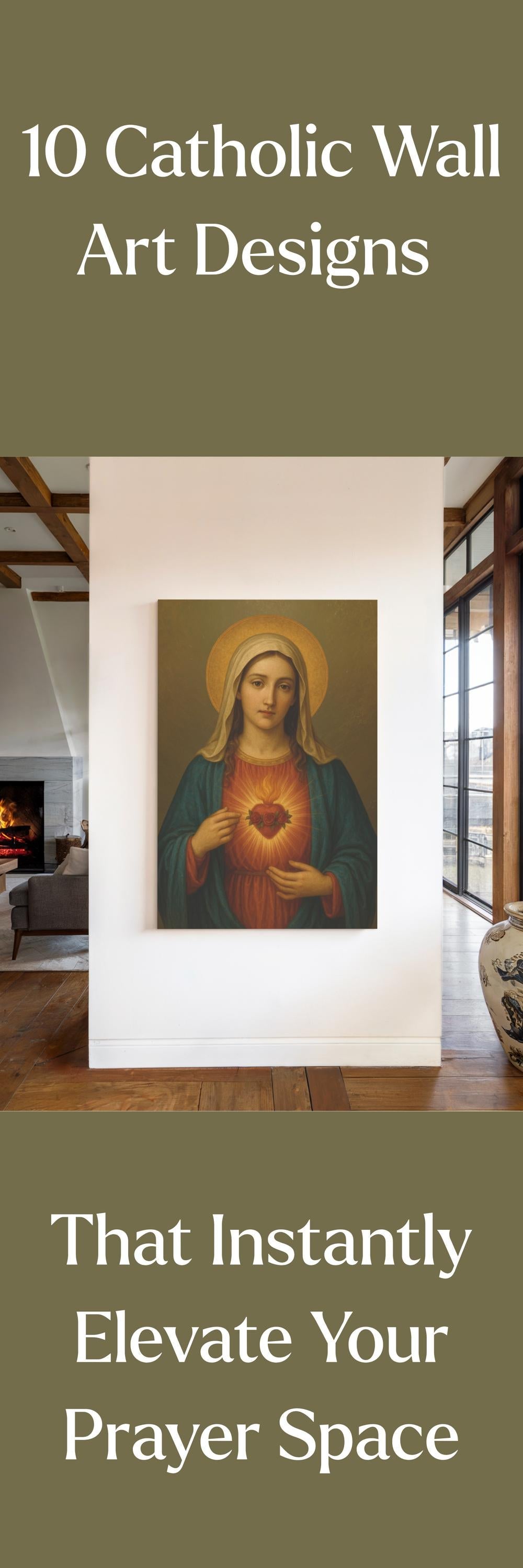 Immaculate Heart of Mary Canvas Wall Art - Journeys of Faith