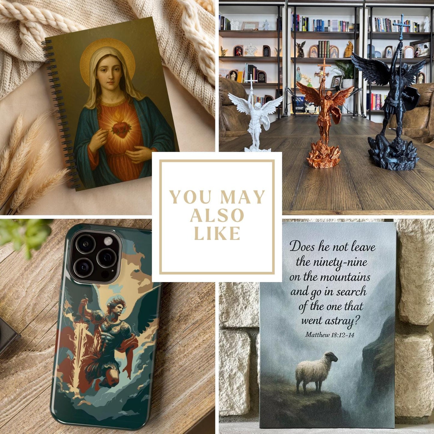 Sacred Heart of Jesus journal with religious cover design by St. Augustine Prints, featuring intricate artwork and spiritual imagery.