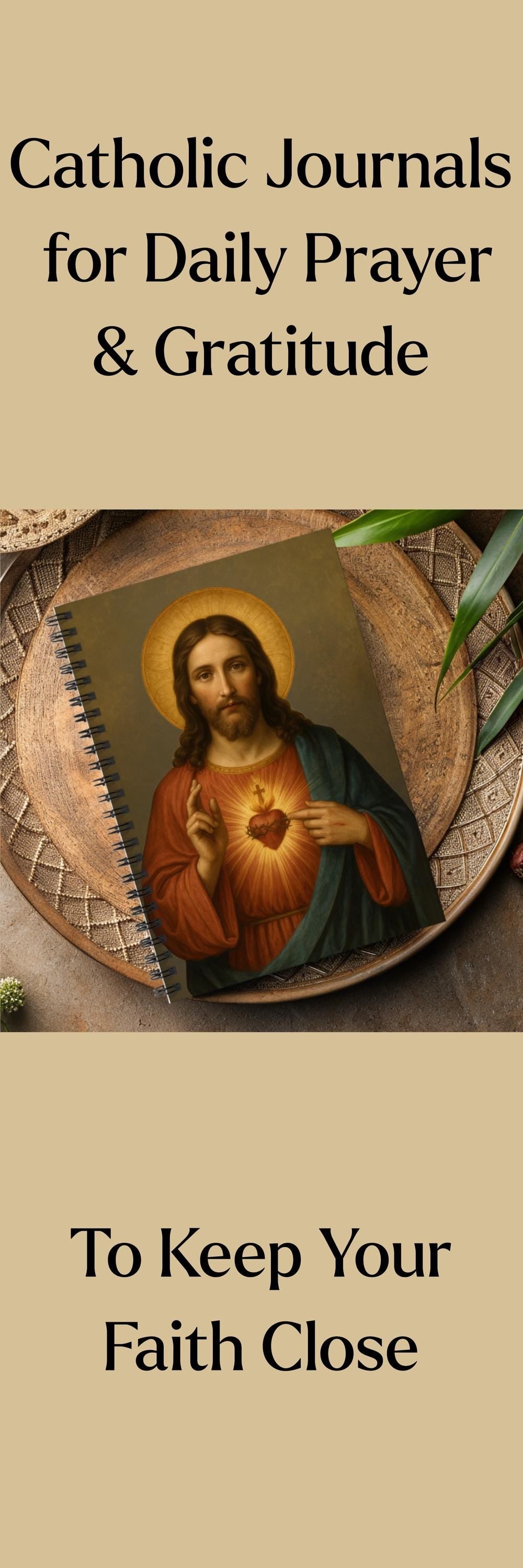Sacred Heart of Jesus journal with religious artwork cover, designed for prayer and reflection, by St. Augustine Prints.