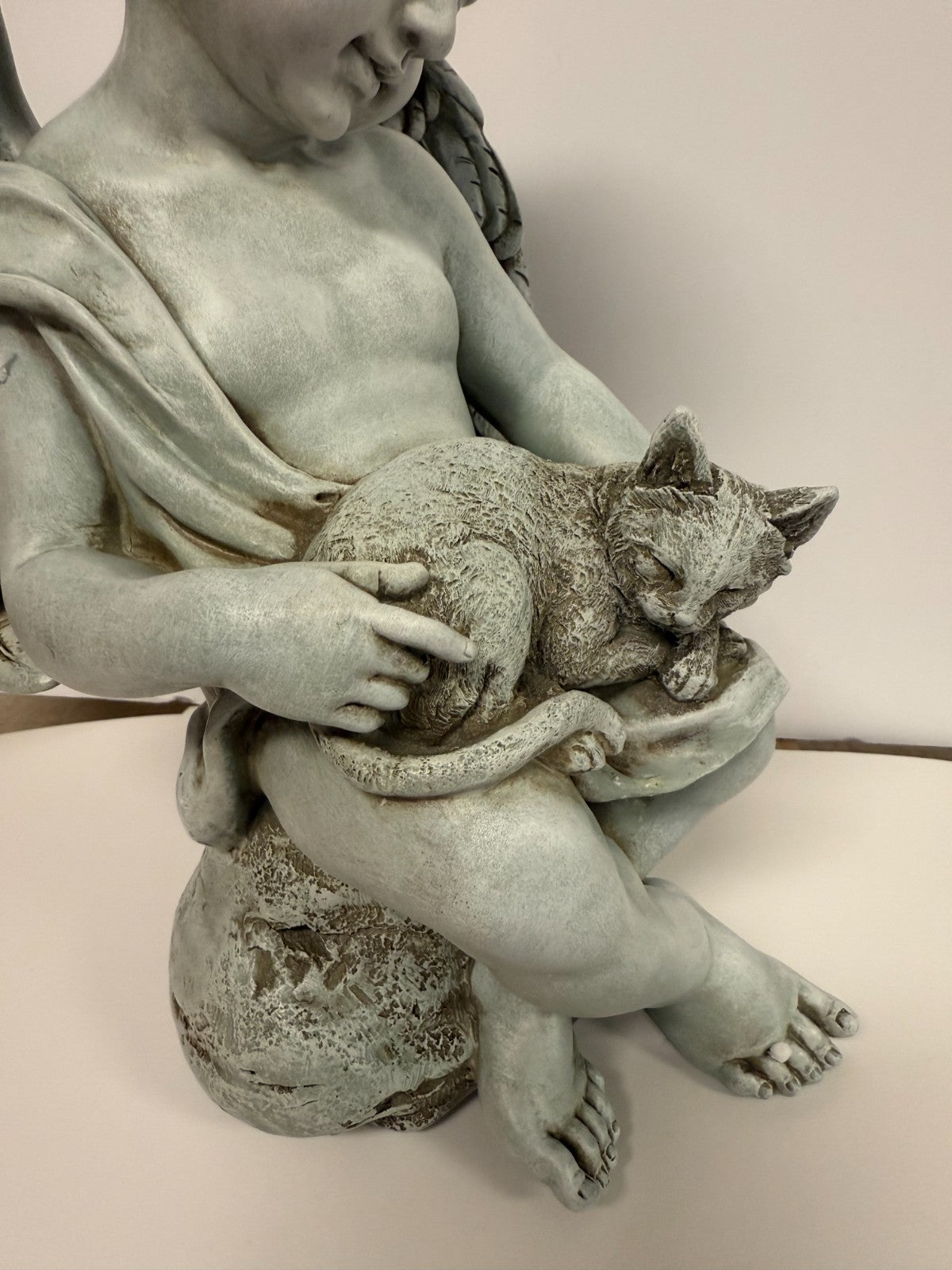 Angel with Kitten, Garden  Statue 12" New #RM-60-R2 - Journeys of Faith