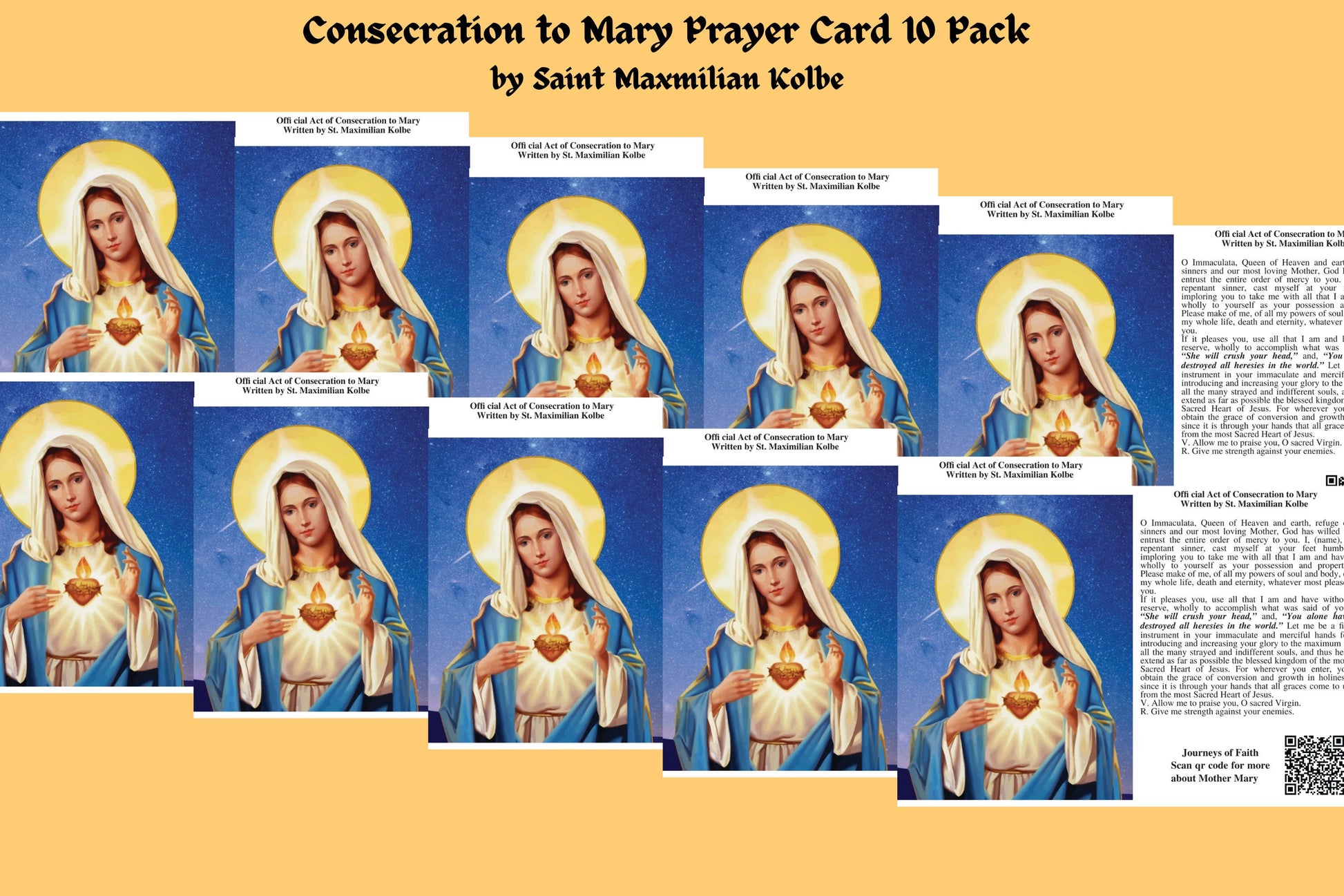 Consecration to Mother Mary Prayer Card - Journeys of Faith
