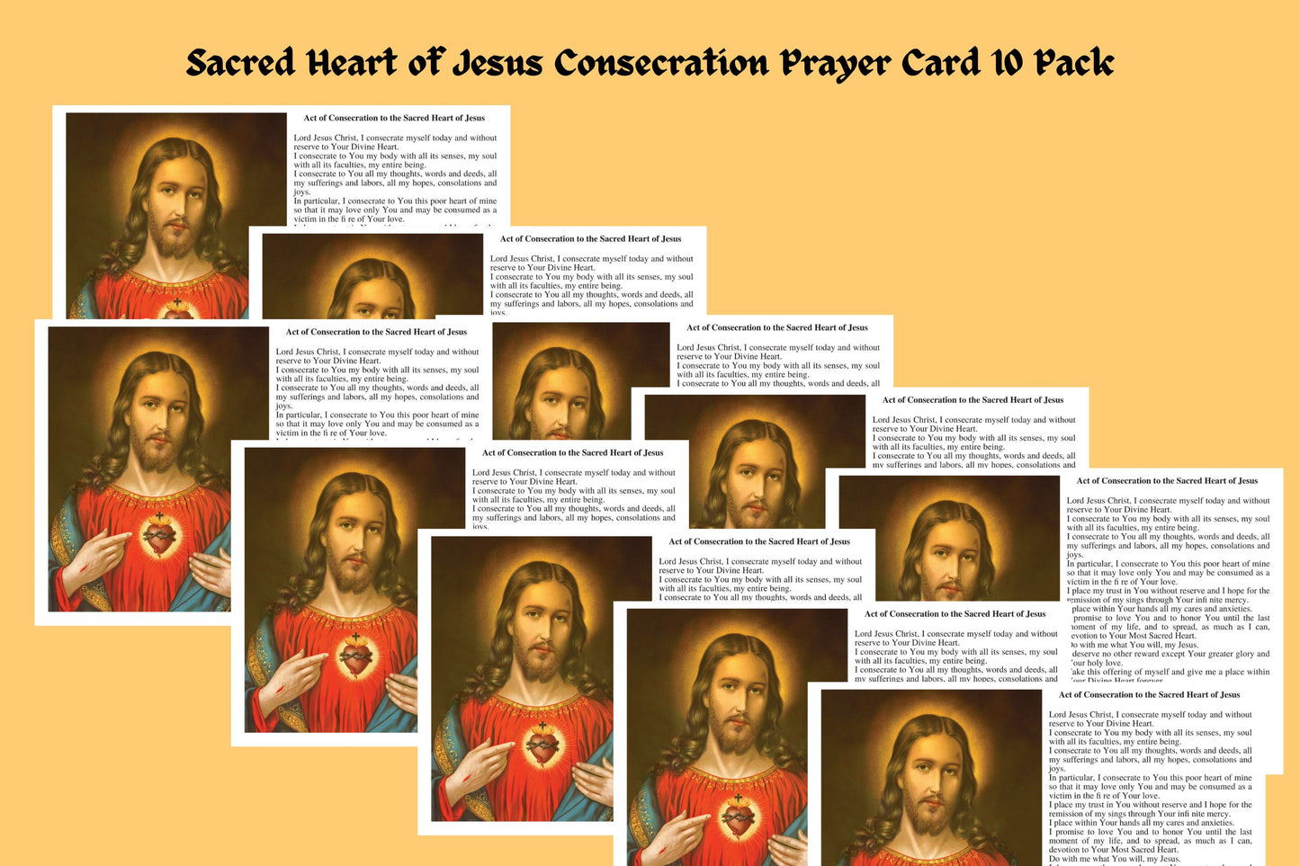 Sacred Heart of Jesus Consecration Prayer Card - Journeys of Faith