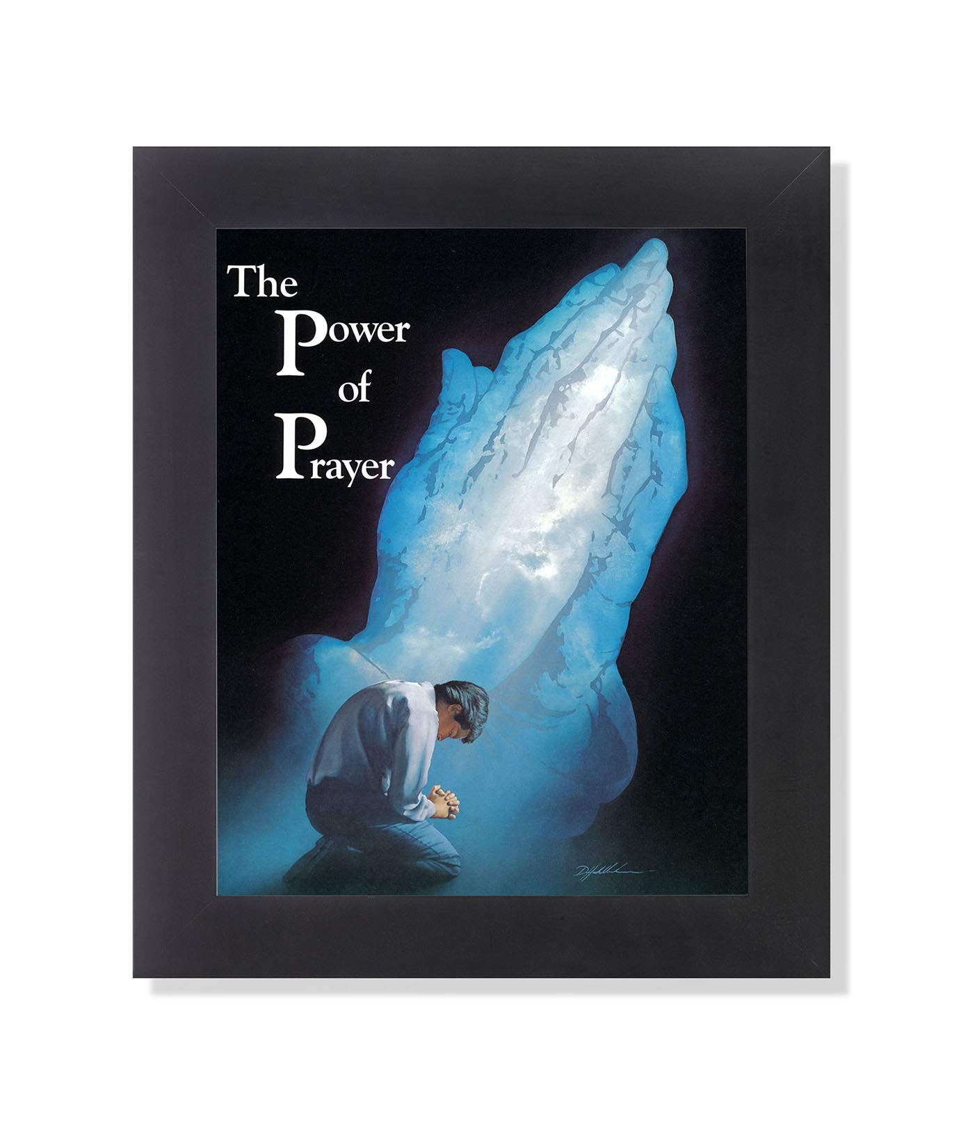 The Power of Prayer Praying Hands Religious Wall Picture Framed Art Print - Journeys of Faith