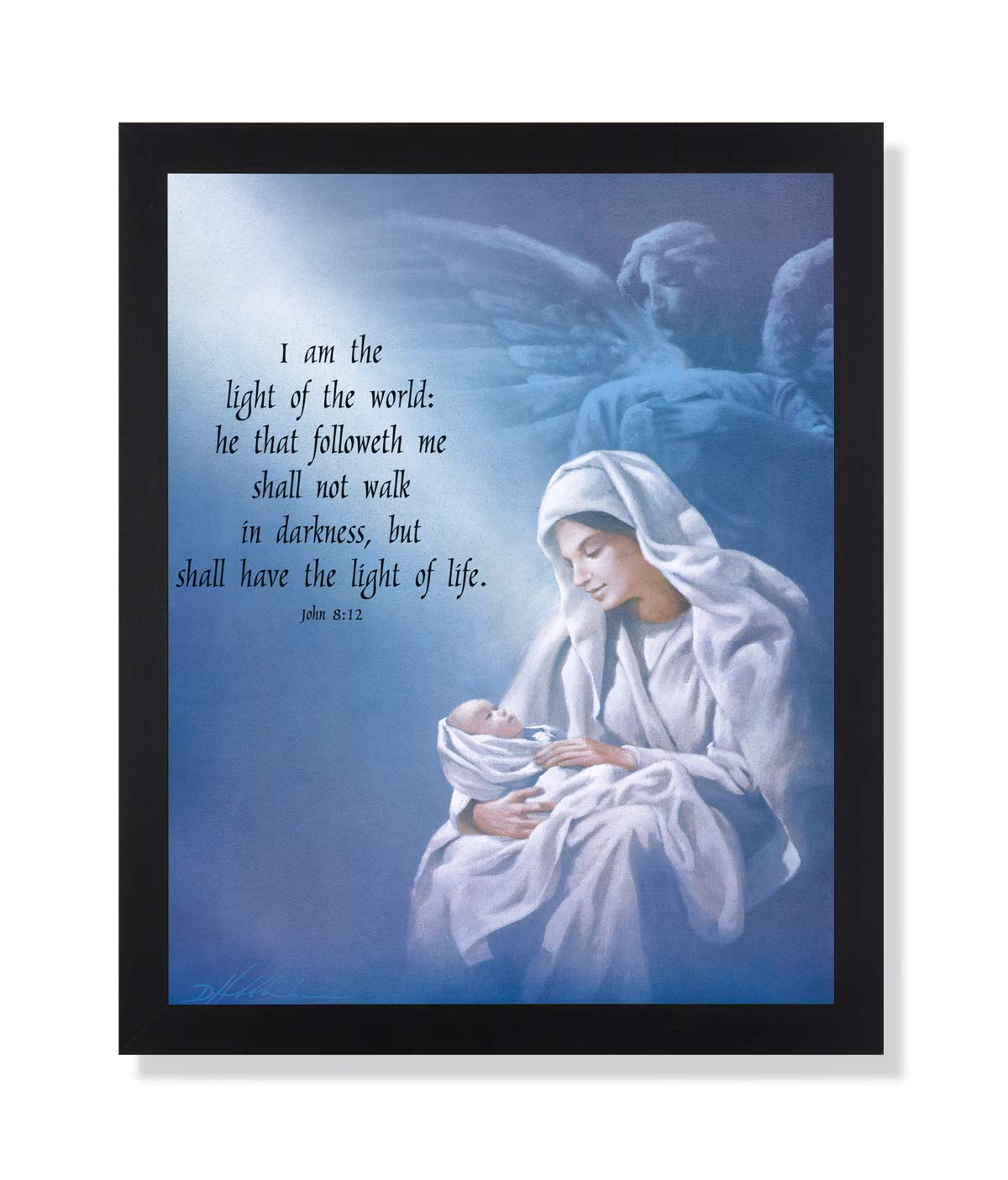 Jesus I Am The Light of The World Religious Wall Picture Black Framed Art Print - Journeys of Faith