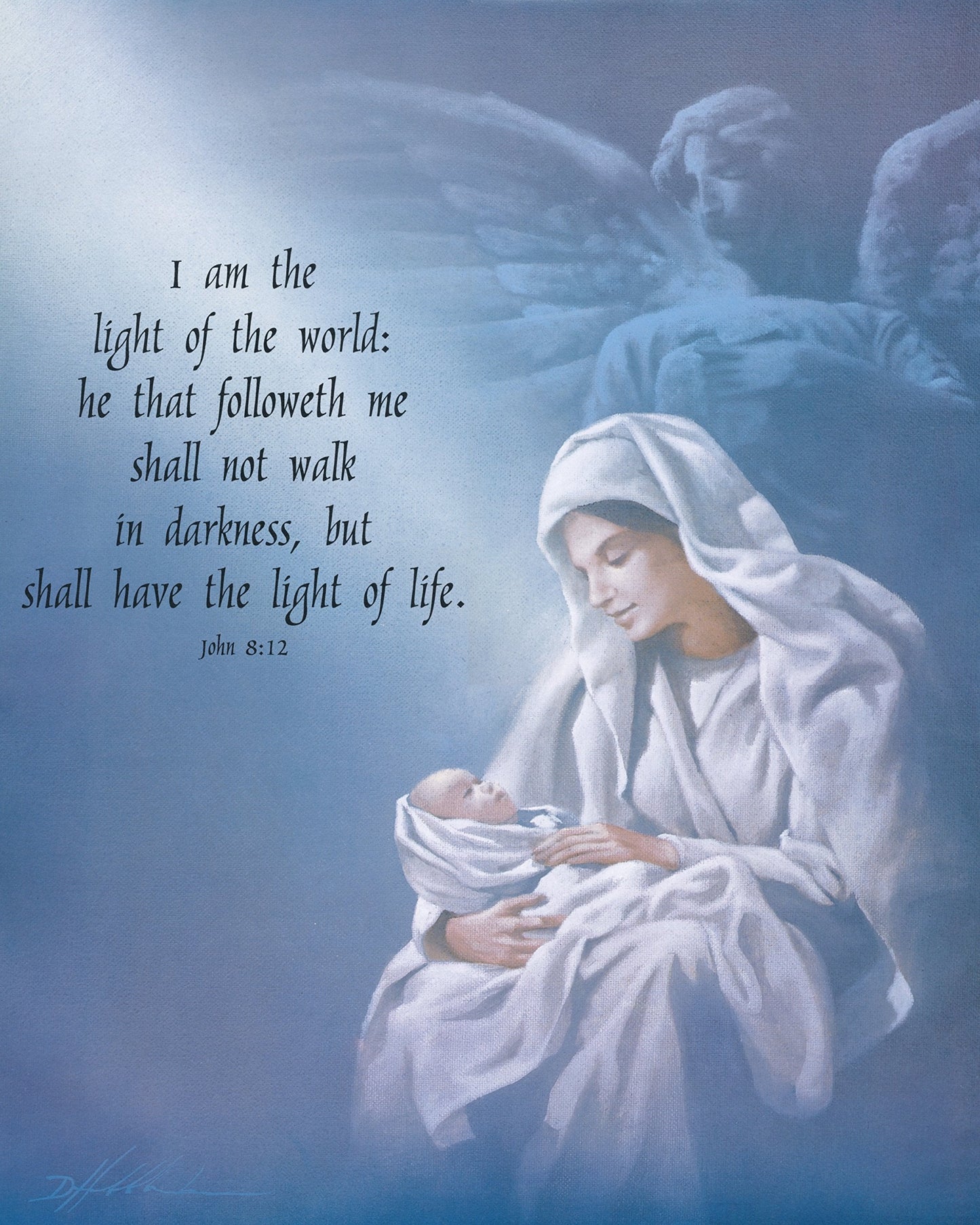 Jesus I Am The Light of The World Religious Wall Picture Black Framed Art Print - Journeys of Faith