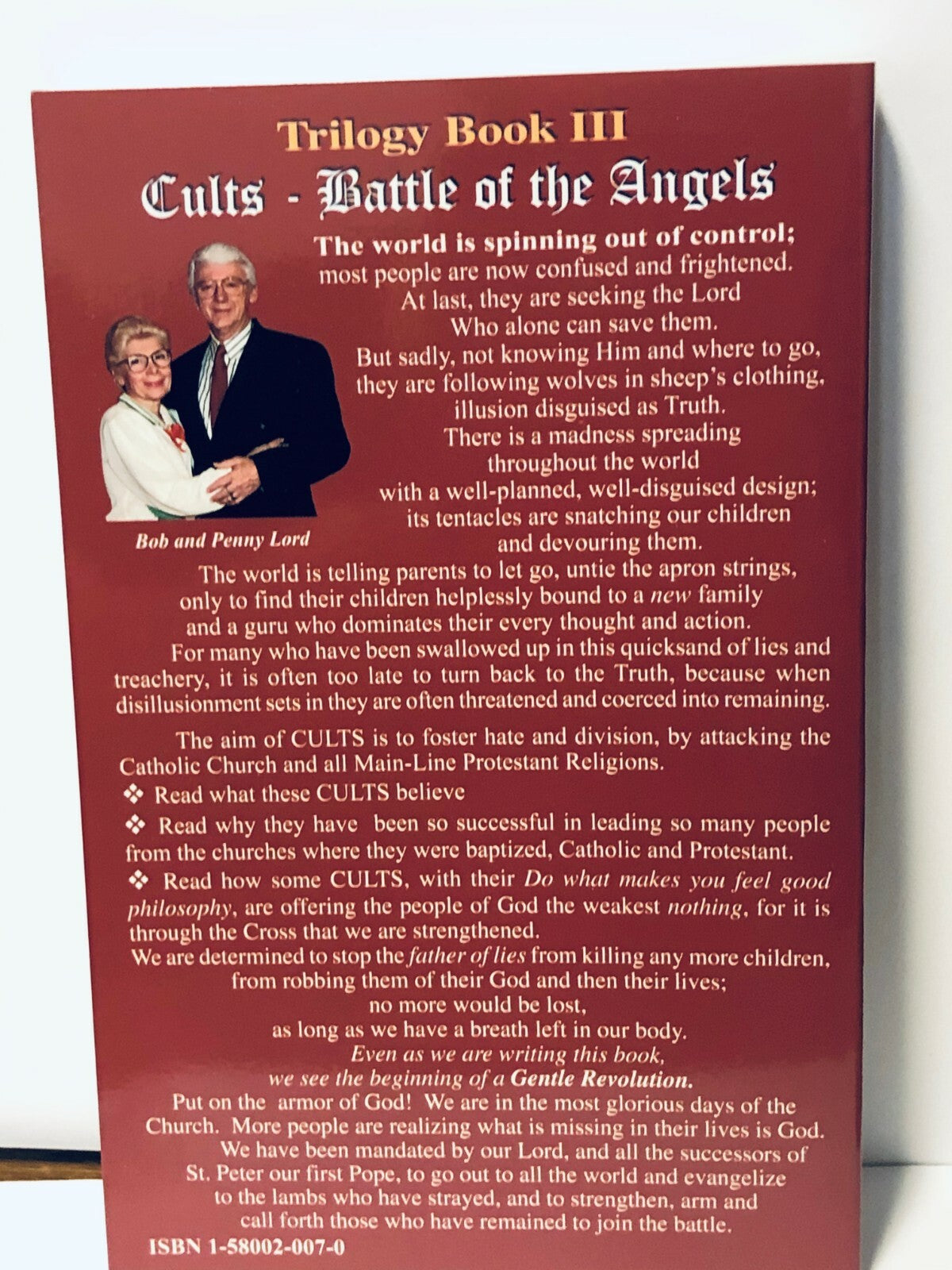 Cults, Battle of the Angels,  Book 3, by Bob and Penny Lord New - Journeys of Faith