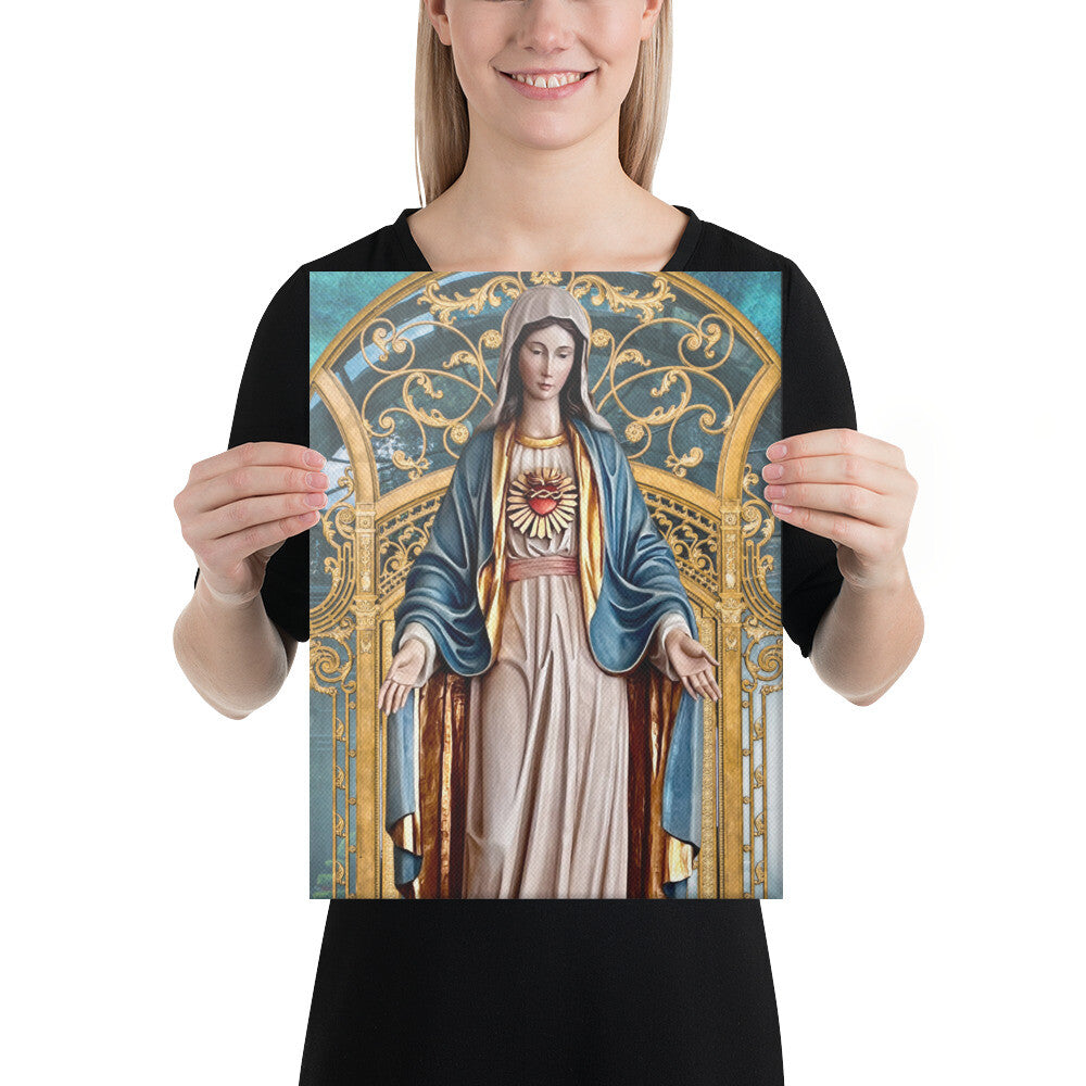 Immaculate Heart of Mary Canvas, 16"X12". NEW  #GFTSHP-84 - Journeys of Faith