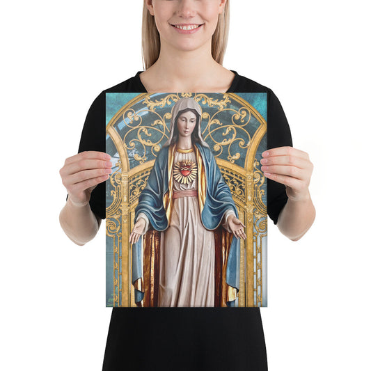 Immaculate Heart of Mary Canvas, 16"X12". NEW  #GFTSHP-84 - Journeys of Faith