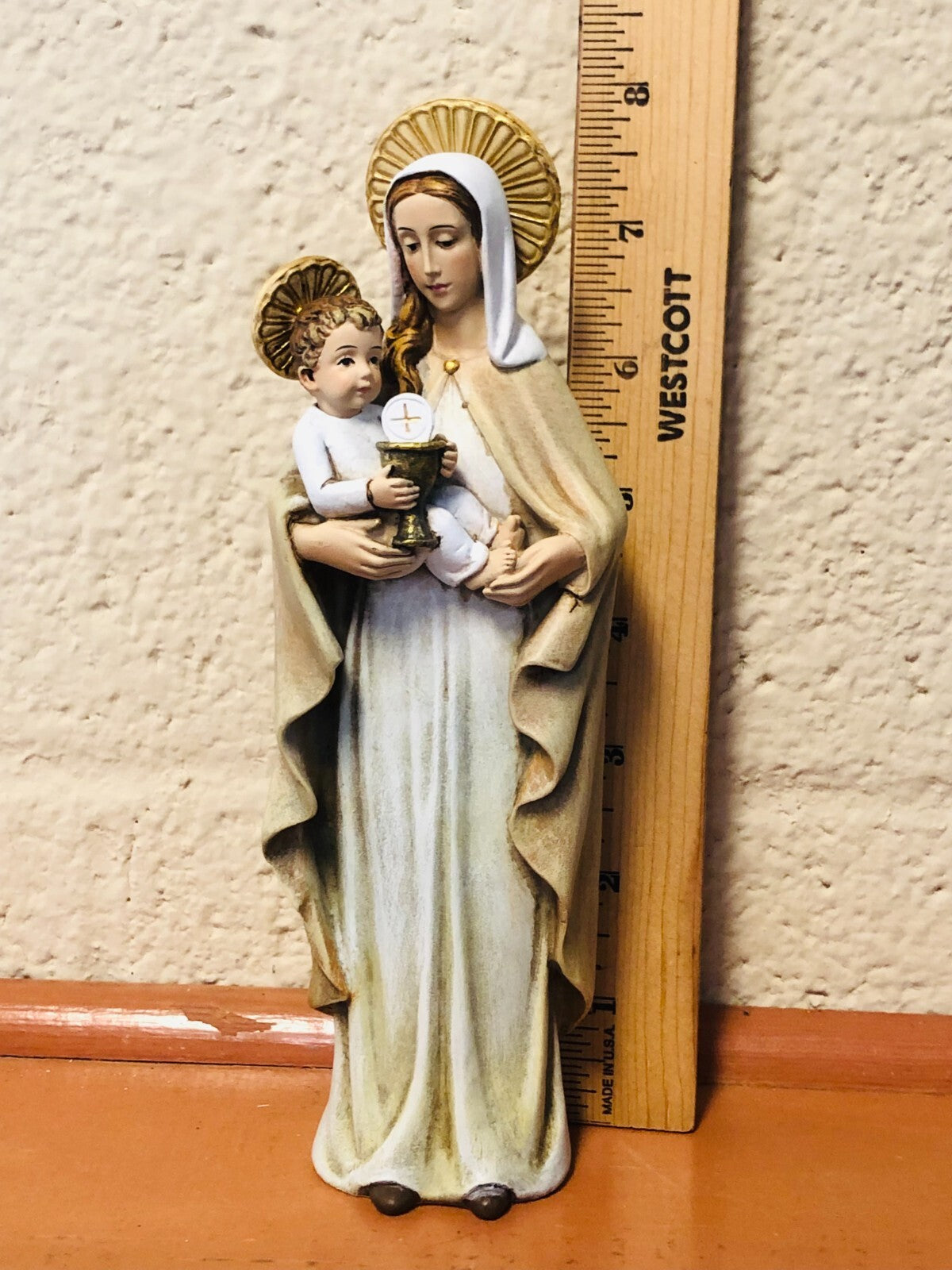 Our Lady of the Blessed Sacrament 8" Statue, New #AB-116 - Journeys of Faith