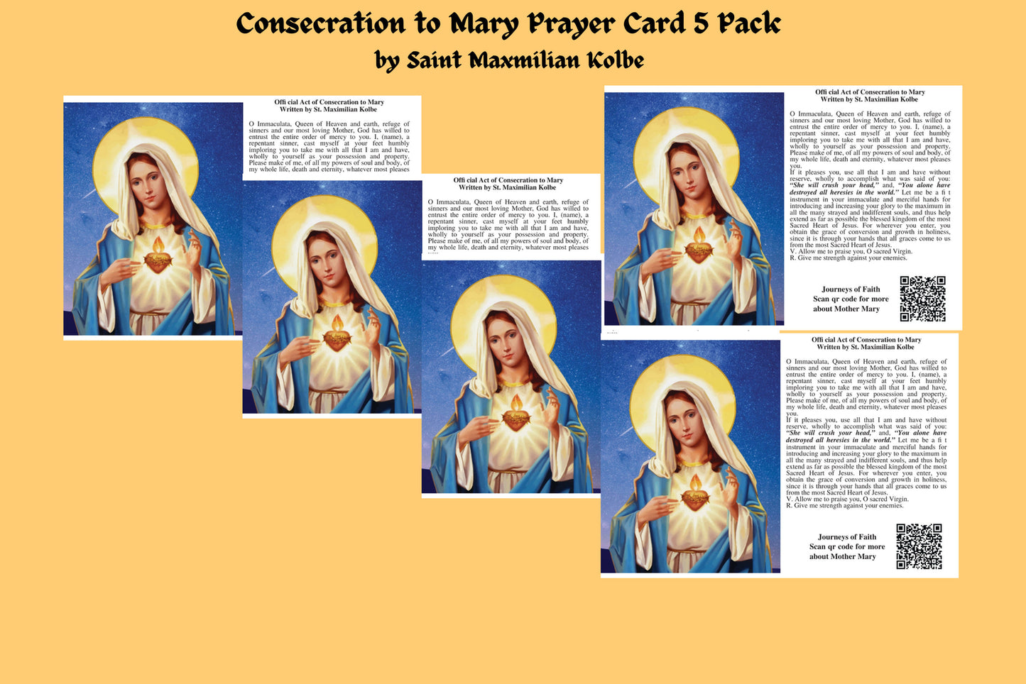 Consecration to Mother Mary Prayer Card - Journeys of Faith