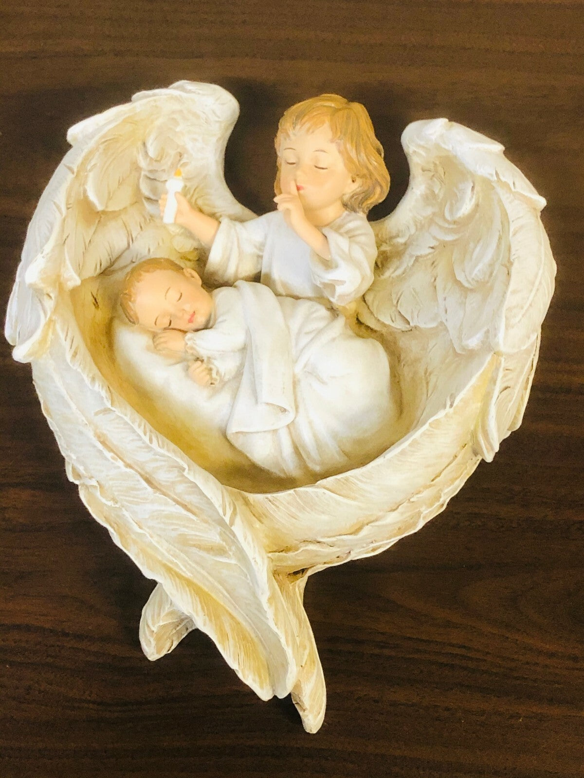 Sleeping Baby in Angel Wings Plaque  11", New #RM-038 - Journeys of Faith