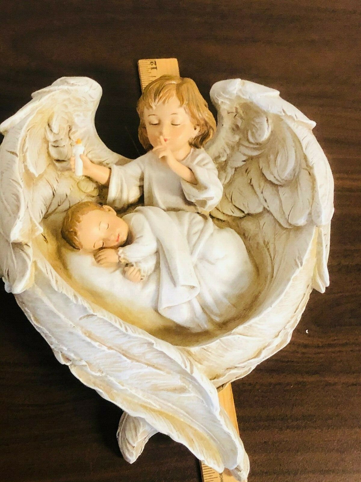 Sleeping Baby in Angel Wings Plaque  11", New #RM-038 - Journeys of Faith