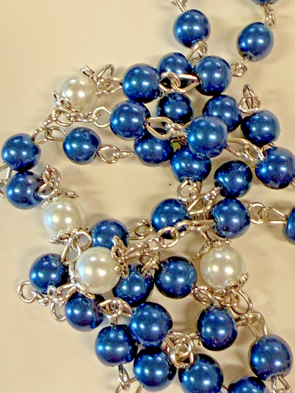 Midnight Blue Glass Beads Wire Wrapped Rosary, New Gftshp-60 - Journeys of Faith