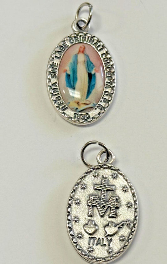 Our Lady of the Miraculous Color Image  1" Medal, New from Italy #MD-024 - Journeys of Faith