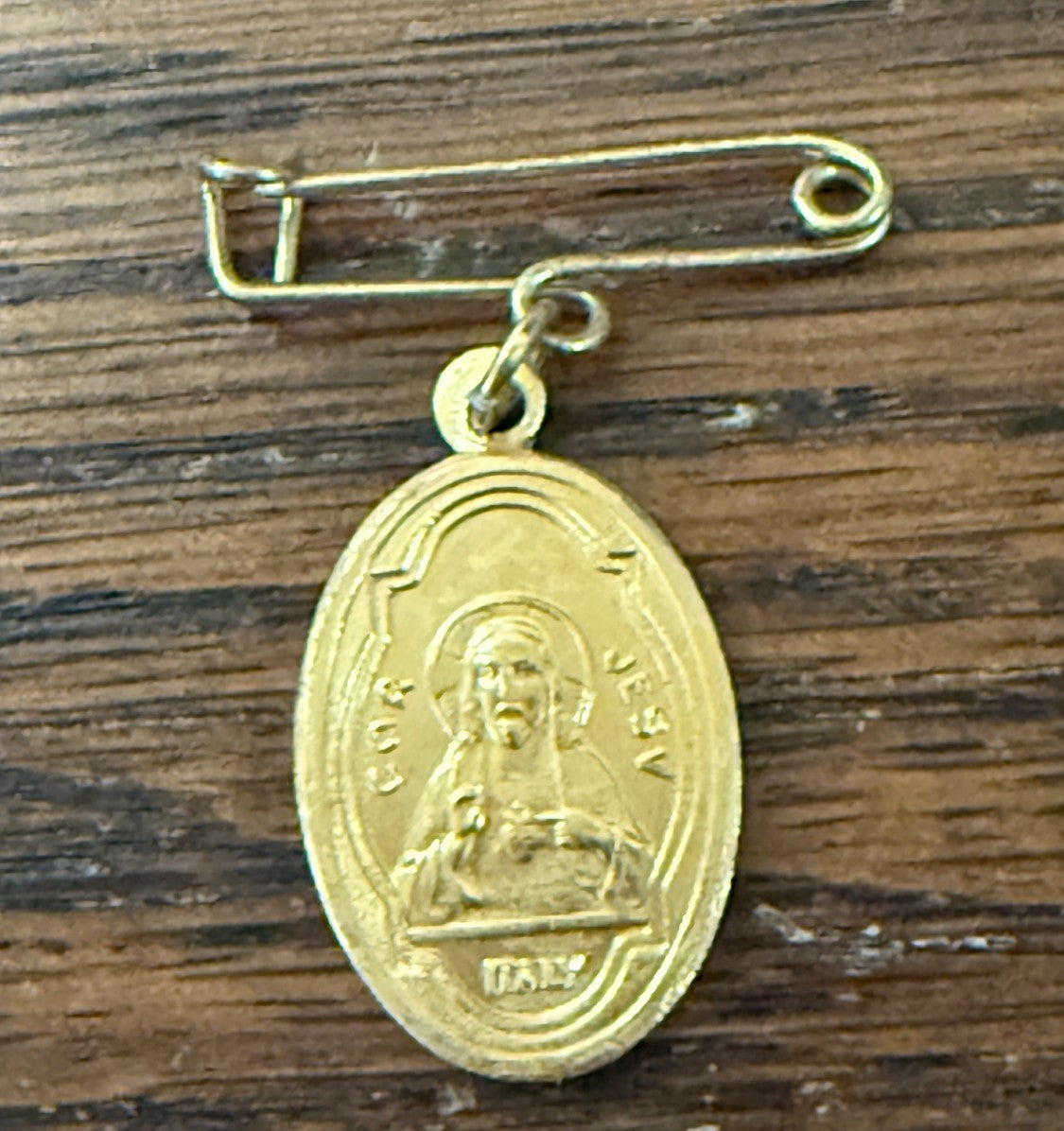 Saint Rita of Cascia & Sacred Heart of Jesus Gold tone Medal,  New #MD-60 - Journeys of Faith