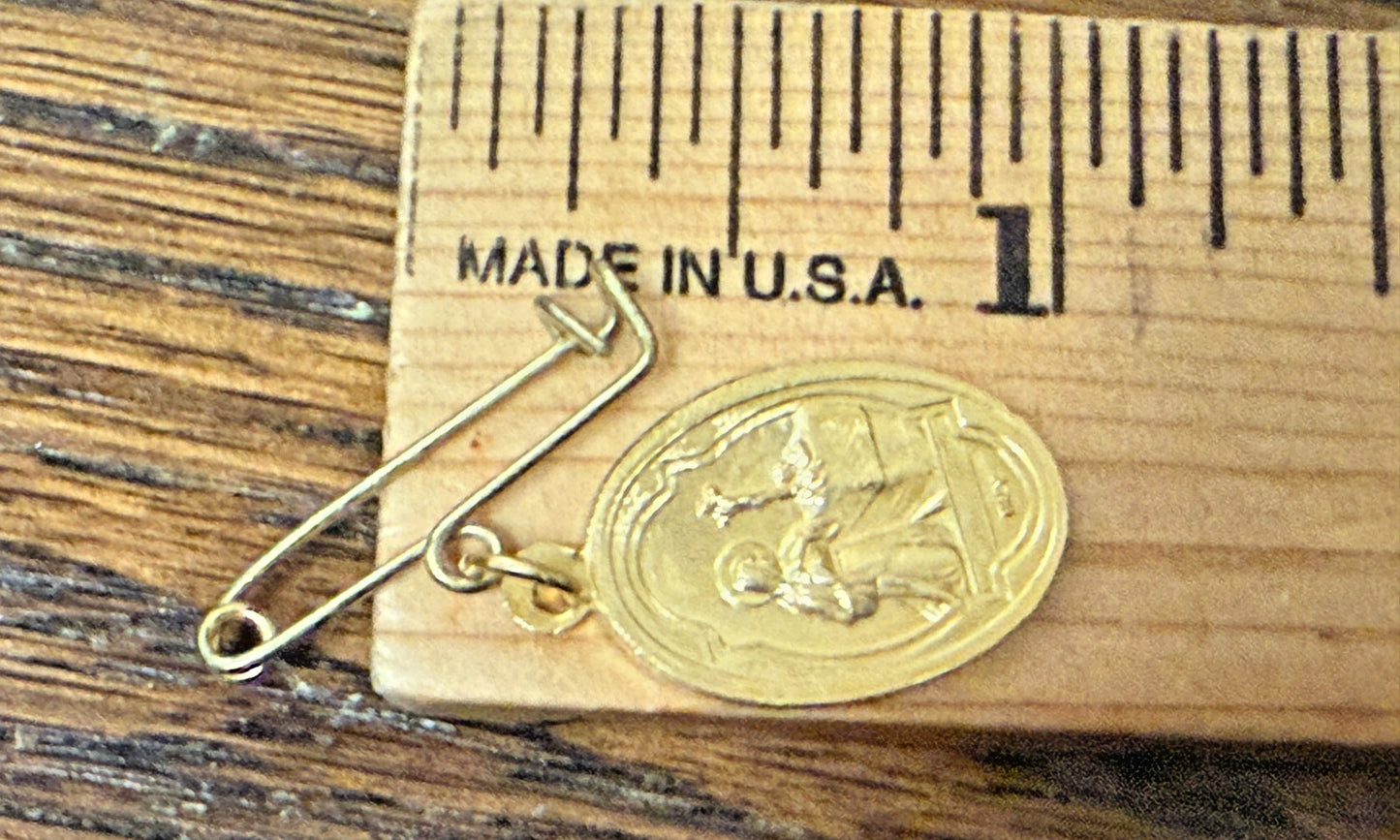 Saint Rita of Cascia & Sacred Heart of Jesus Gold tone Medal,  New #MD-60 - Journeys of Faith