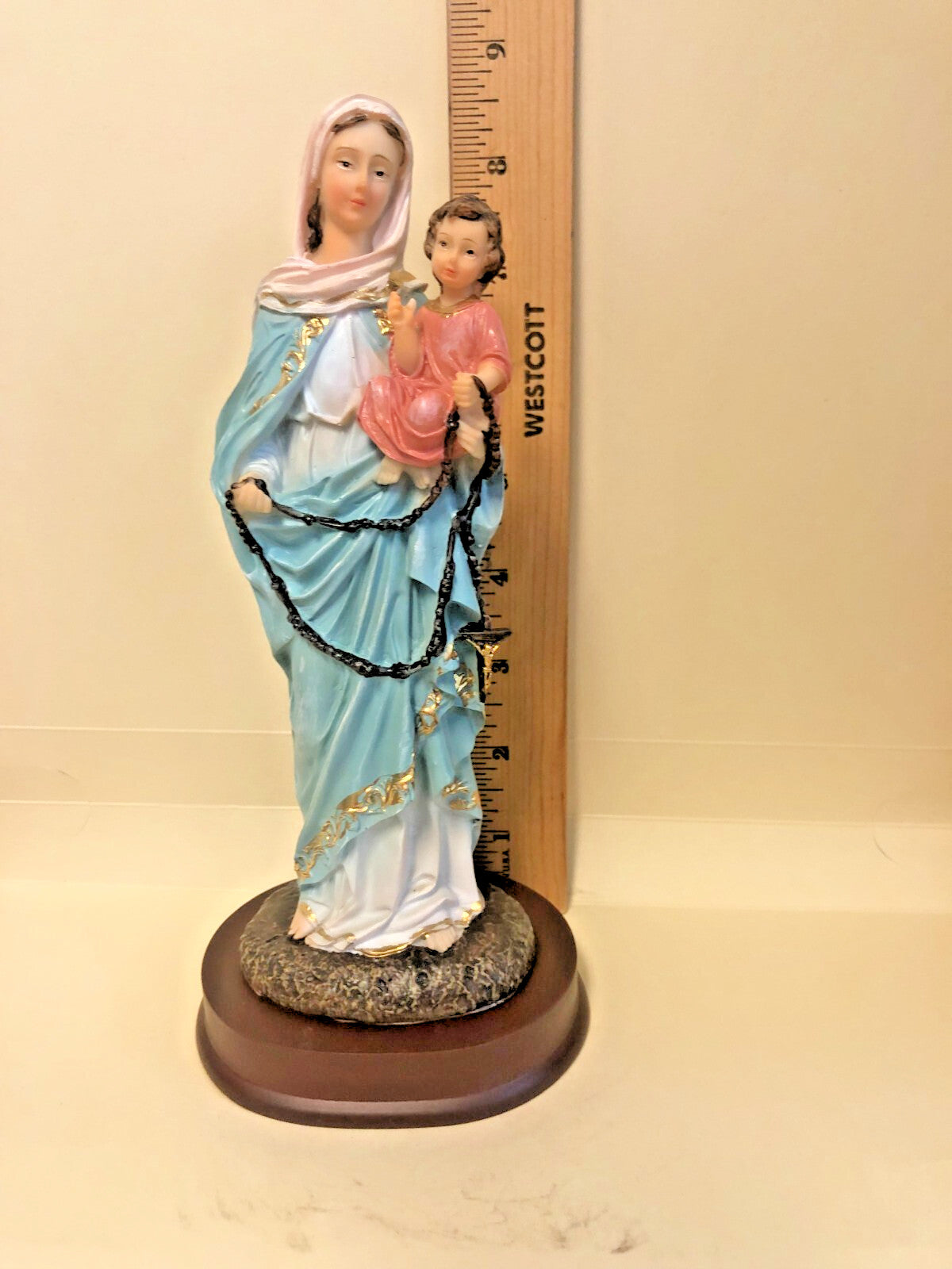 Our Lady of the Rosary 8.25" Statue, New #AB-178 - Journeys of Faith