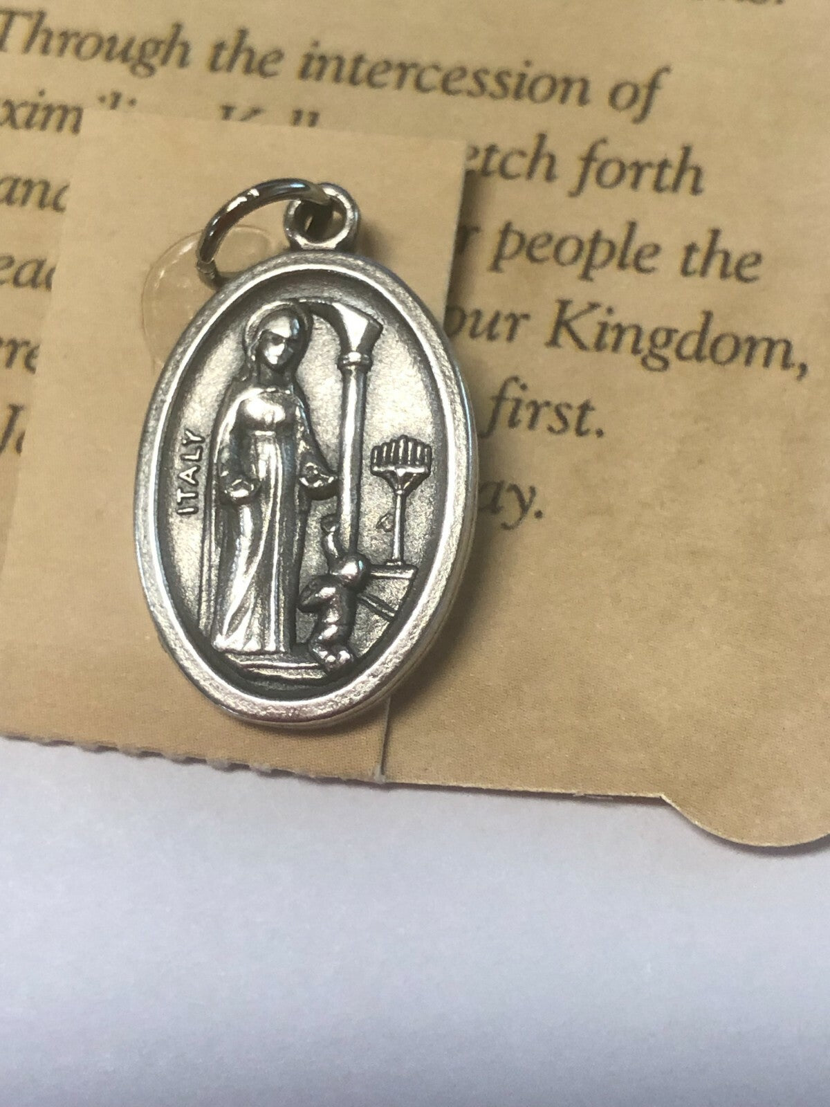 Saint Maximilian Kolbe(Patron St of Drug Addicts) Prayer Card+Medal, New#PCM-022 - Journeys of Faith