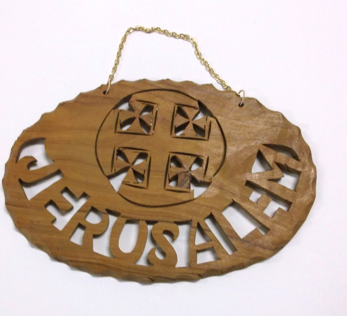 Jerusalem Wall Sign Carved in  Olive Wood, from Holy Land,New - Journeys of Faith
