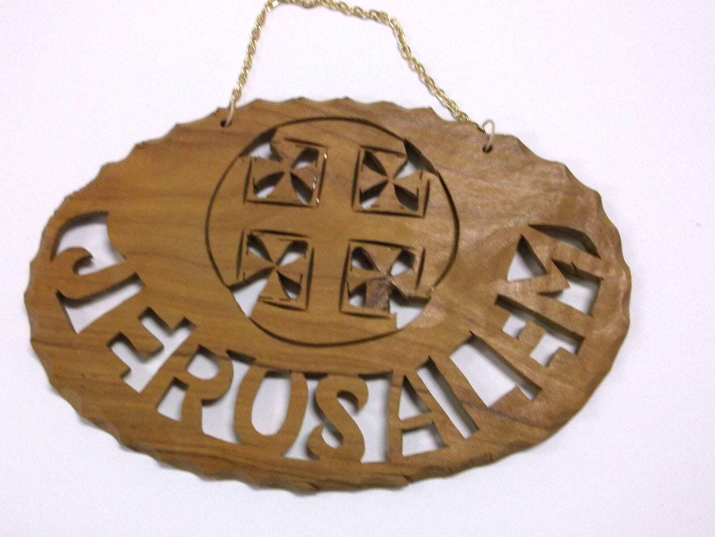 Jerusalem Wall Sign Carved in  Olive Wood, from Holy Land,New - Journeys of Faith