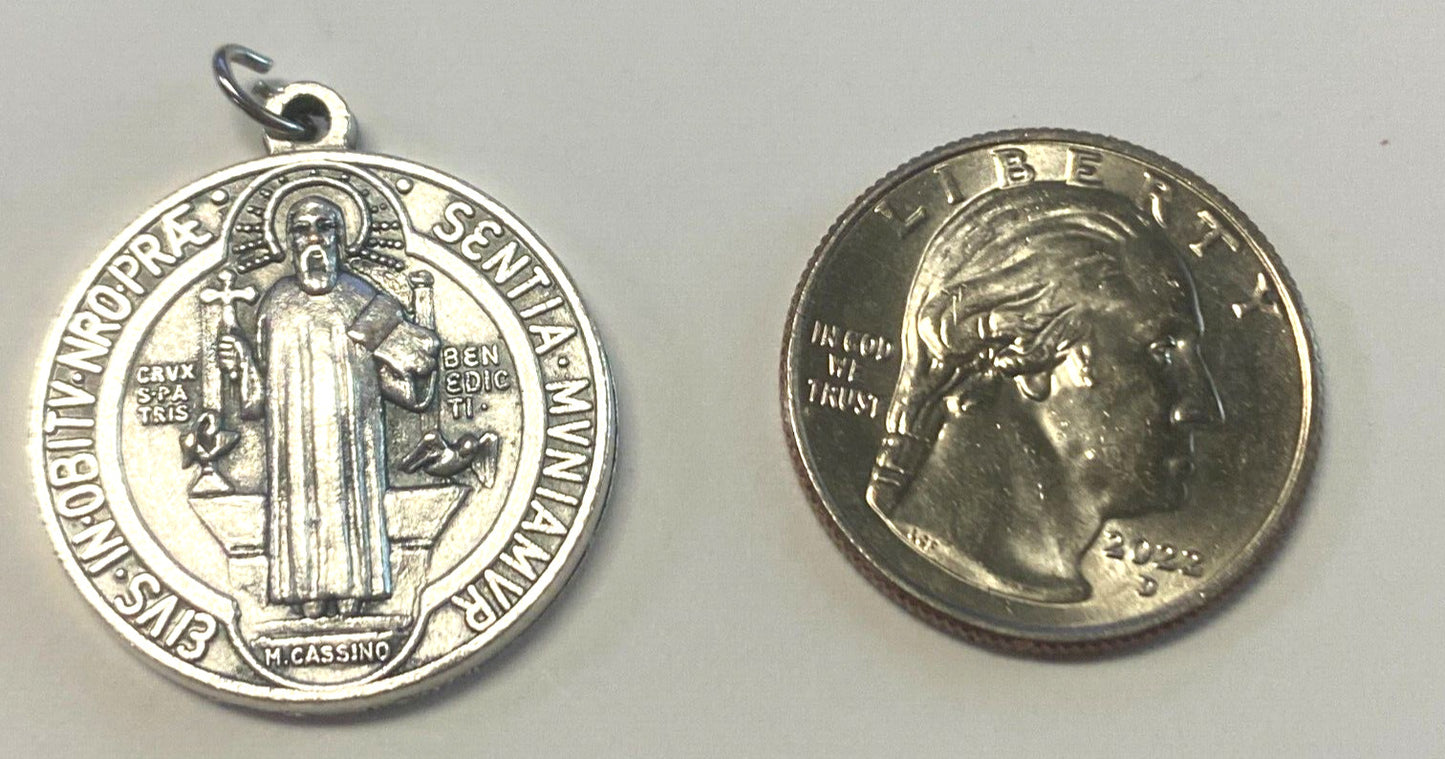 Saint Benedict Silver tone Medal, New, #MD-002 - Journeys of Faith