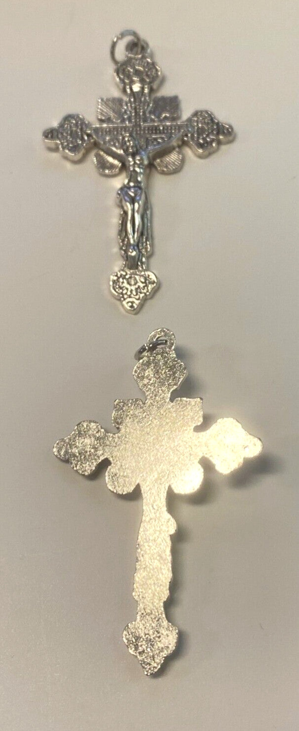 Silver Plated 2" Crucifix Pendant,  New #MD-012 - Journeys of Faith