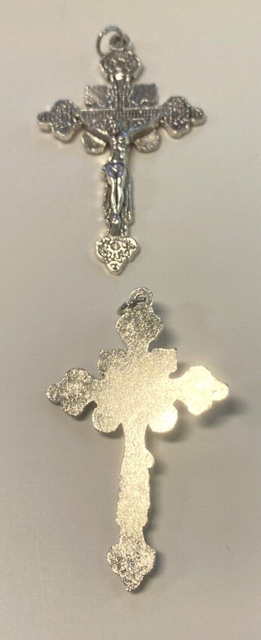 Silver Plated 2" Crucifix Pendant,  New #MD-012 - Journeys of Faith