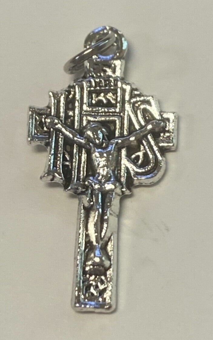 Celtic  Crucifix Pendant 1.00" Silver Plated,  New #15 - Journeys of Faith