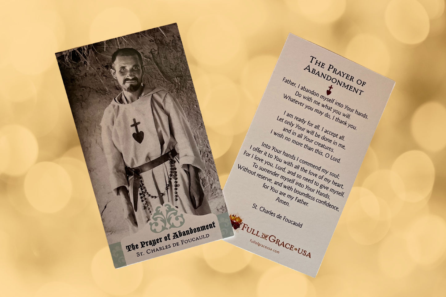 5 Pack Prayer of Abandonment Saint Charles Foucauld Prayer Card - Journeys of Faith