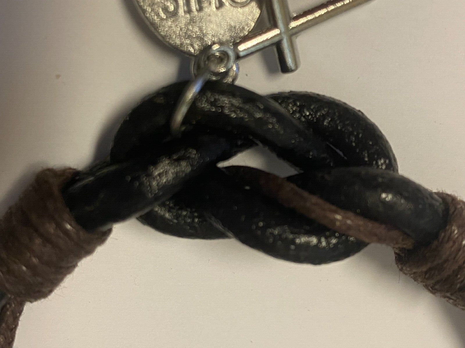 Leather Cuff Bracelet with St Michael The Archangel Charm + Cross Charm, - Journeys of Faith