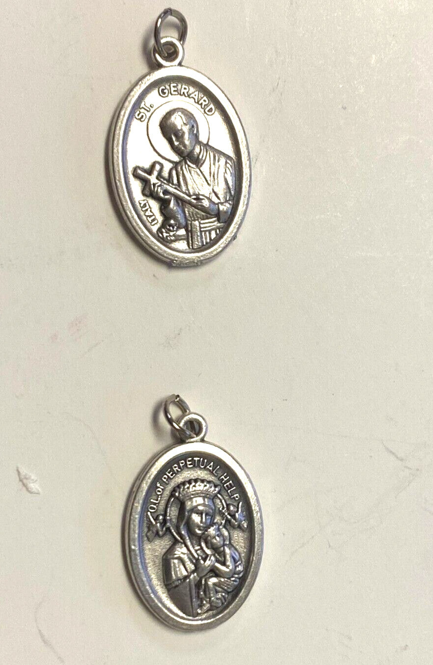 Saint Gerard Majella & Our Lady of Perpetual Help Silver tone Medal, New #MD-055 - Journeys of Faith
