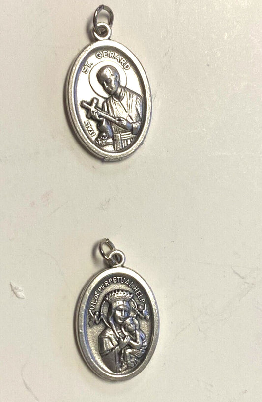 Saint Gerard Majella & Our Lady of Perpetual Help Silver tone Medal, New #MD-055 - Journeys of Faith
