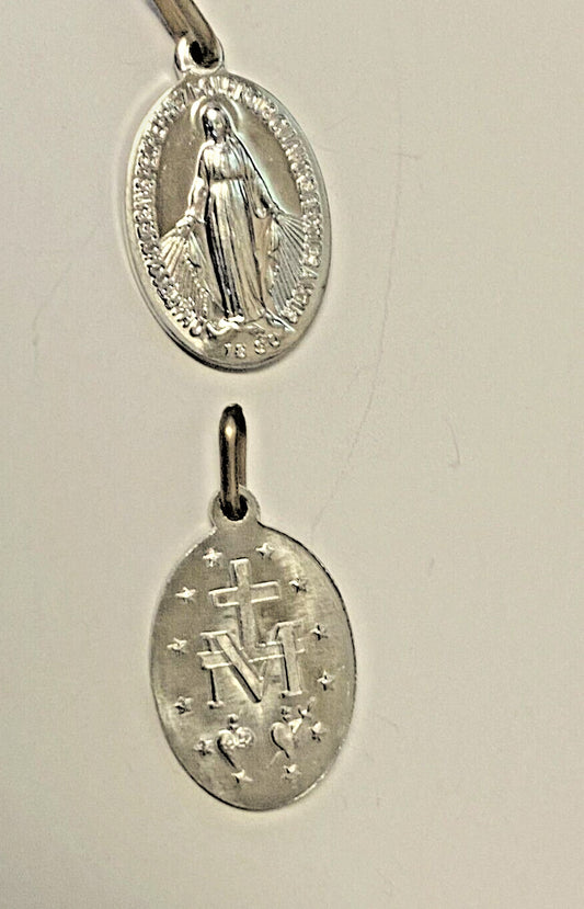 Our Lady of the Miraculous Silver tone .50" Medal, New from Italy #MD-062 - Journeys of Faith